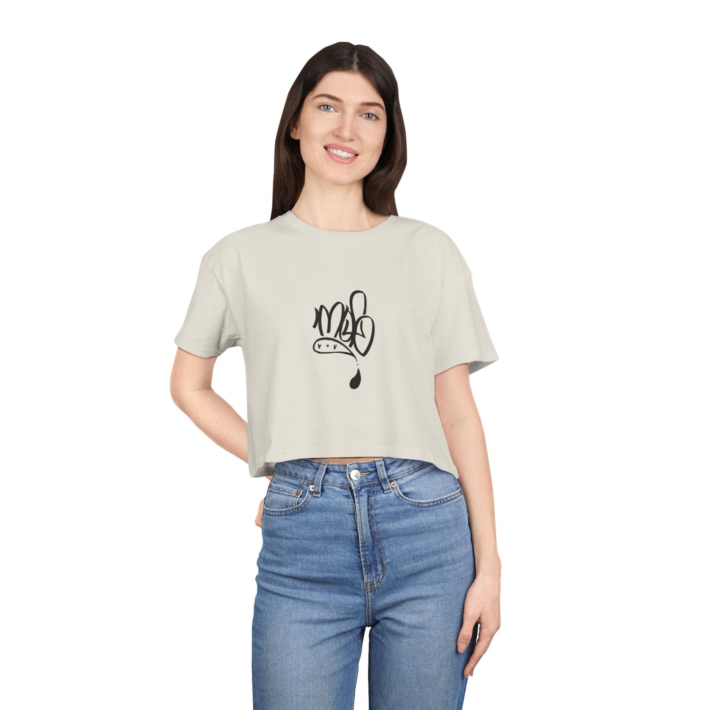 Trendy Women's Crop Tee with Unique Design, Casual Summer Top, Streetwear, Gift for Her, Graphic Tee