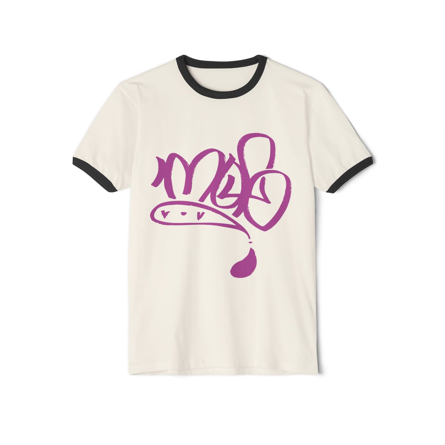 Trendy Unisex Cotton Ringer T-Shirt with Artistic Design, Casual Wear, Gift for Artists, Birthday Present, Summer Fashion