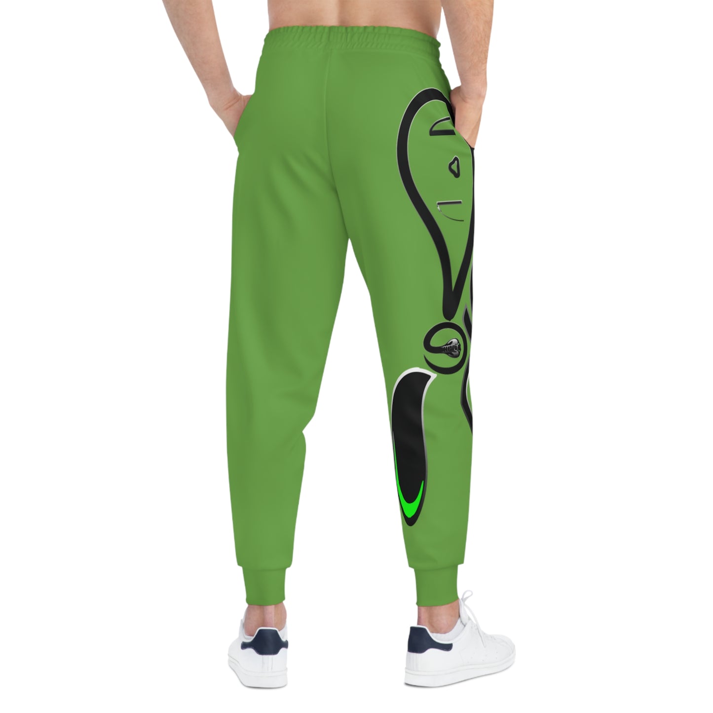 Athletic Joggers (AOP) green mofo snake logo
