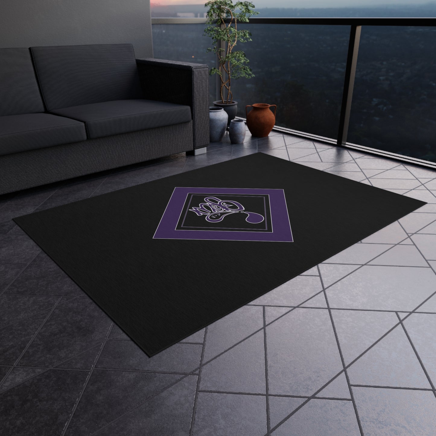 Stylish Outdoor Rug - Modern Geometric Design for Patios, Balconies, and Gardens, Perfect for BBQs, Picnics, and Outdoor Gatherings