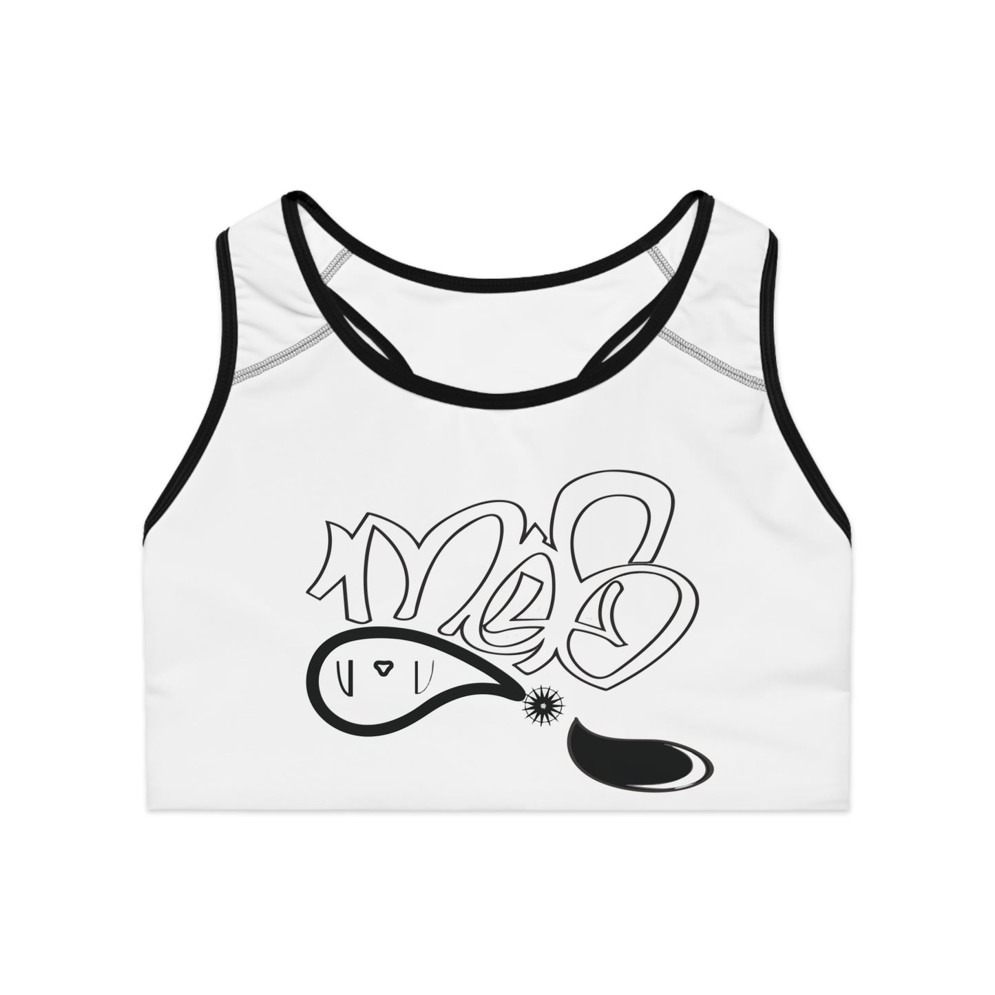 Stylish Sports Bra with Graffiti Design | Motivational Workout Top, Activewear for Gym, Running, Yoga, Gifts for Fitness Enthusiasts