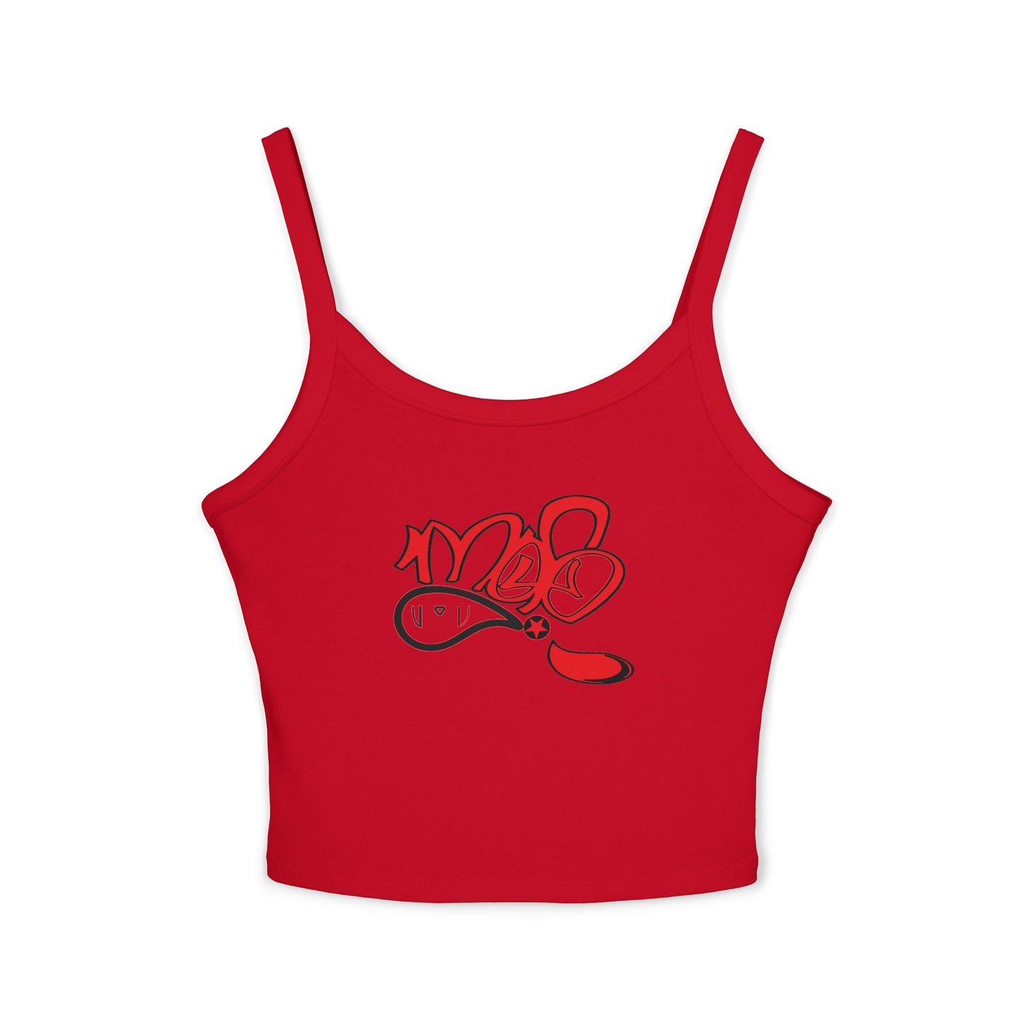 Red Graphic Spaghetti Strap Tank Top - Summer Vibes, Festival Wear, Casual Chic, Gift for Her, Beach Outfit