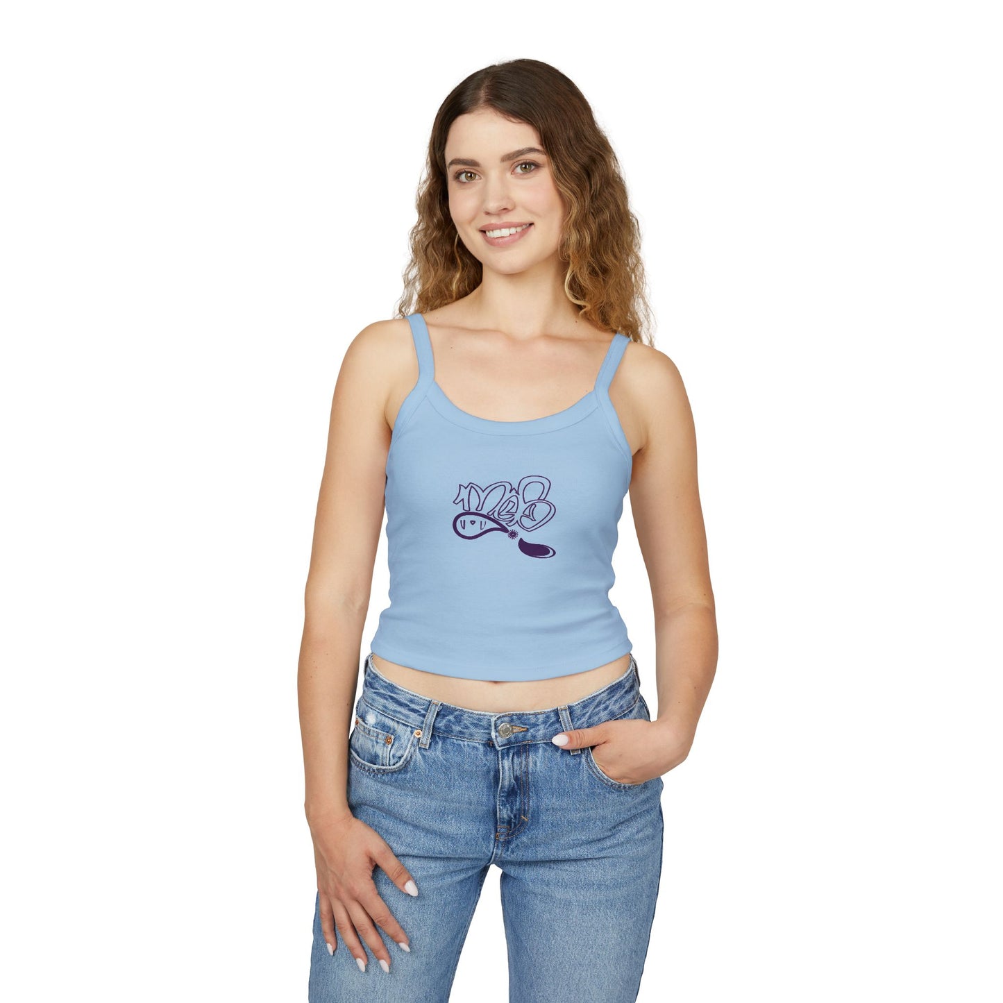 Chic Women's Spaghetti Strap Tank Top with Fun Graphic, Summer Essential, Casual Wear, Festival Clothing, Vacation Top, Gift for Her