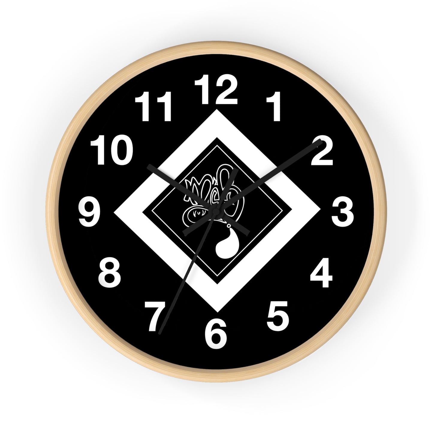 Modern Black Wall Clock with Unique Design, Home Decor, Gift for Him/Her, Office Clock, Wall Art, Minimalist Style