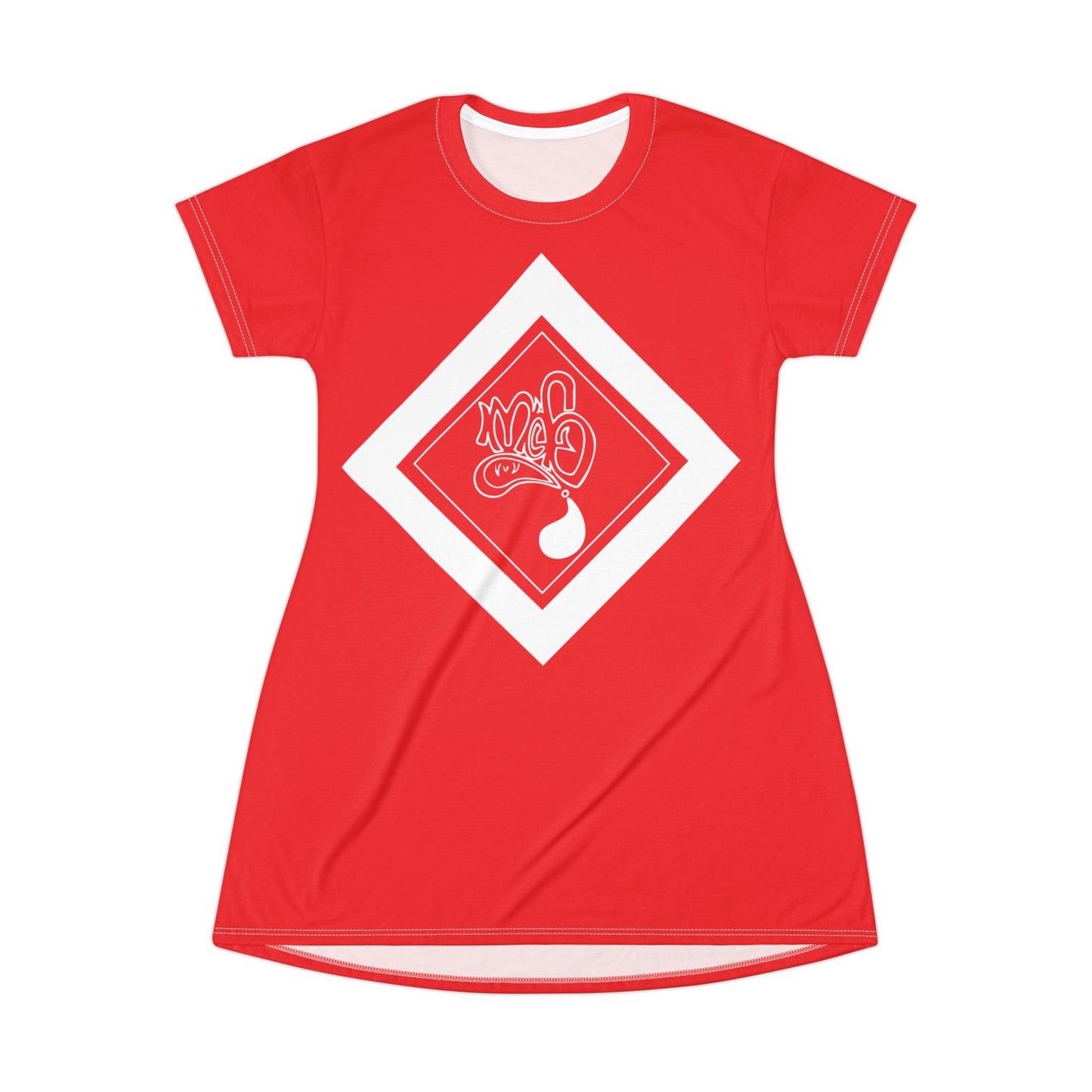 Vibrant Red Graphic T-Shirt Dress for Fun Days, Casual Wear, Trendy Summer Style, Perfect Gift for Birthdays, Music Festivals