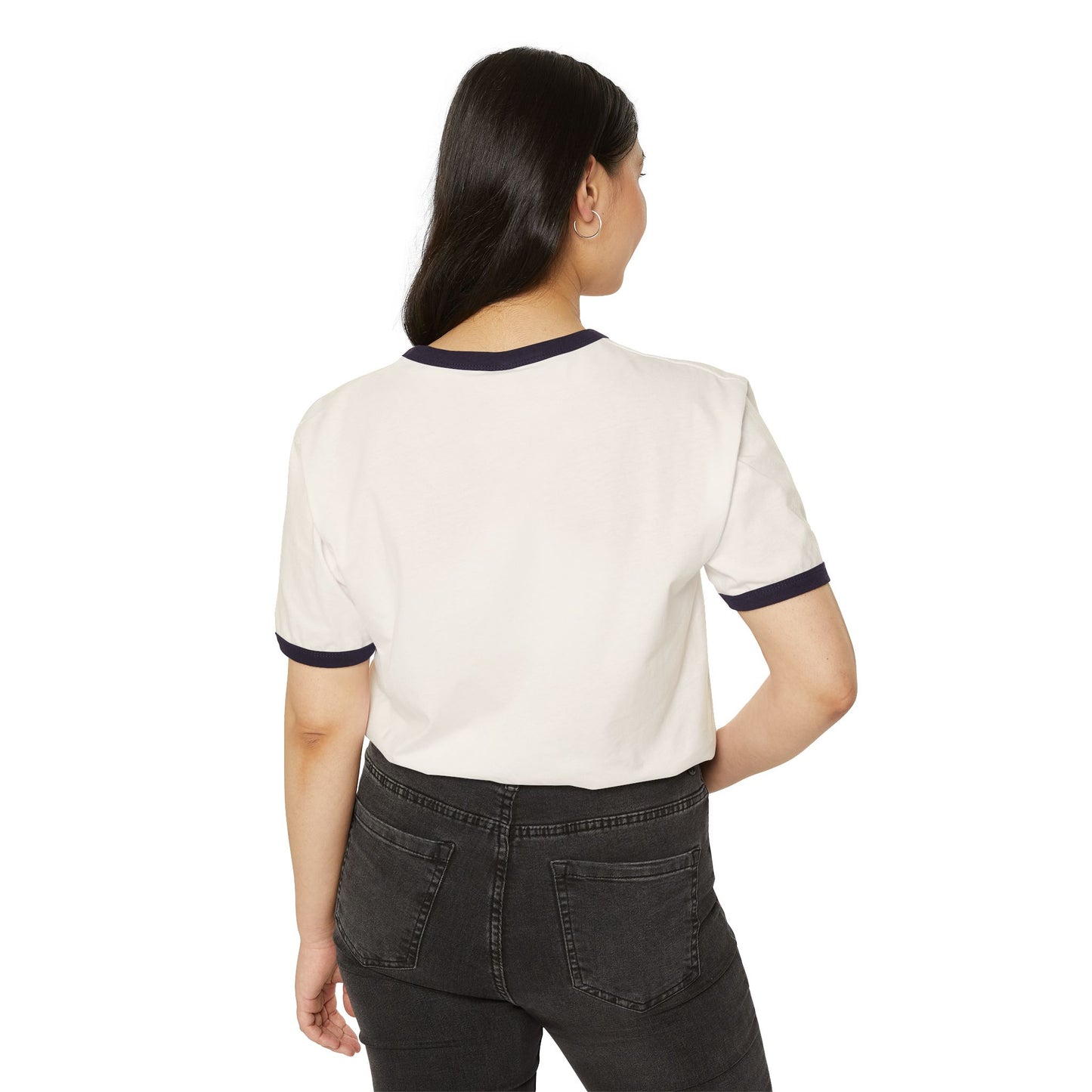 Trendy Unisex Ringer T-Shirt with Playful Graphic, Retro Vibe, Casual Streetwear, Ideal for Gifts, Summer Events, Everyday Wear