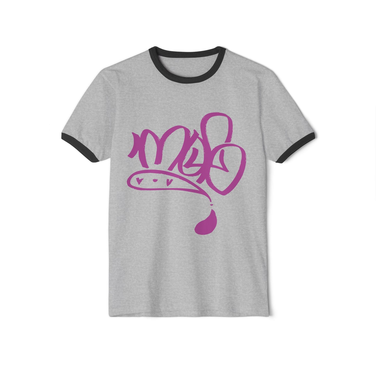 Trendy Unisex Cotton Ringer T-Shirt with Artistic Design, Casual Wear, Gift for Artists, Birthday Present, Summer Fashion