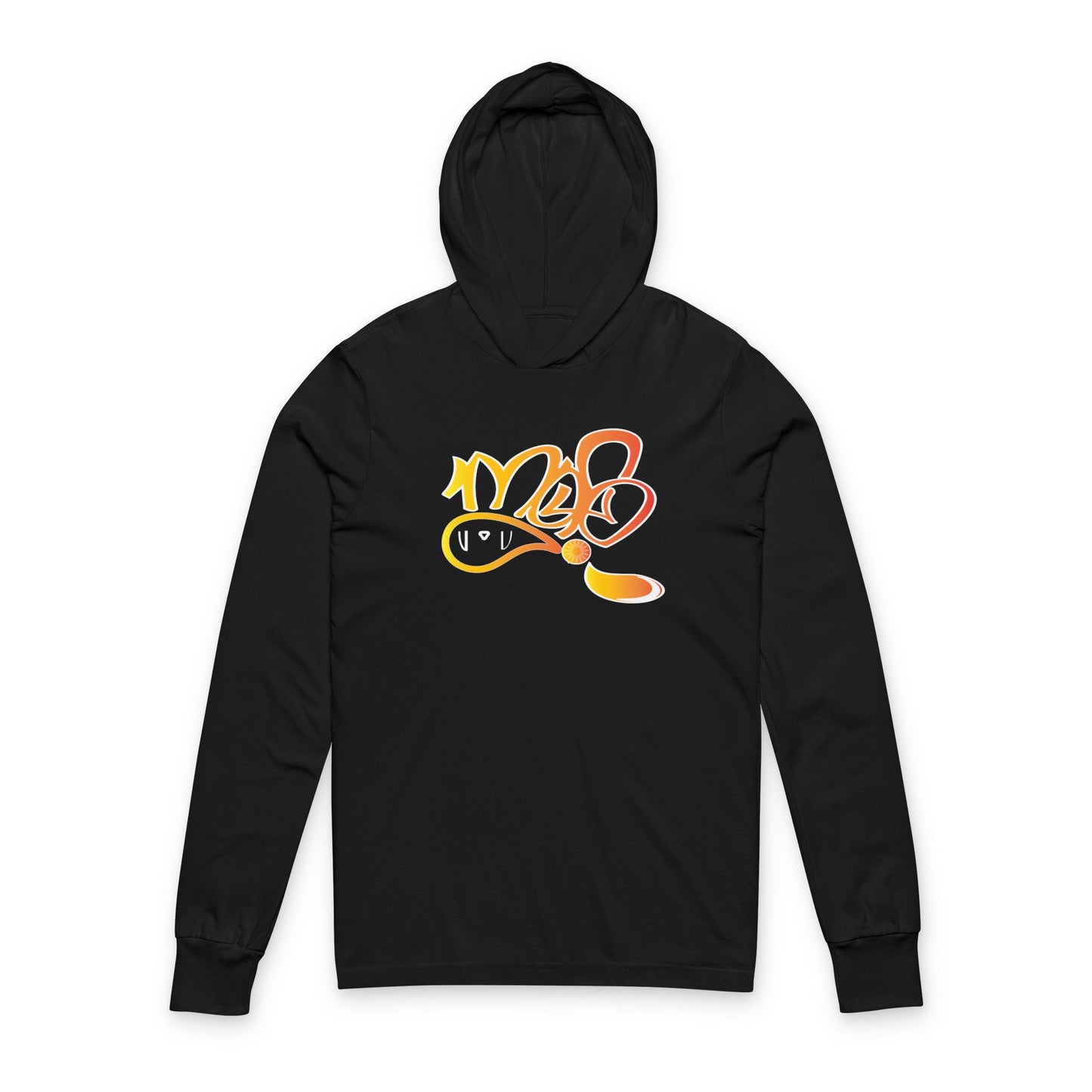 Unisex Hooded Long Sleeve Tee with Vibrant Graffiti Design | Casual Wear, Street Style, Gift for Him, Her, Contemporary Fashion