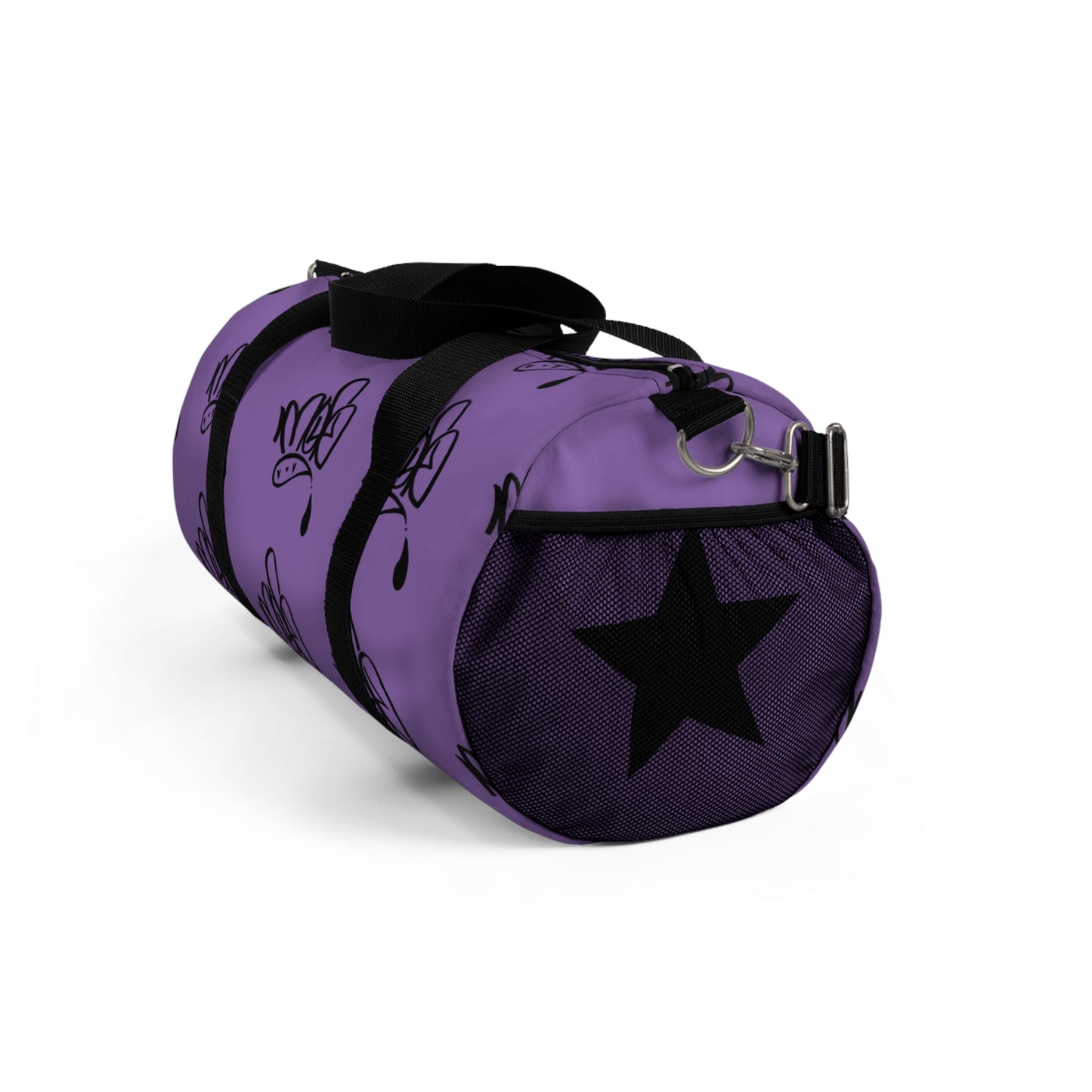 Purple Graffiti Duffel Bag – Stylish Gym Bag, Weekend Travel Tote, Unique Sports Bag, Custom Artwork Carryall, Trendy Luggage