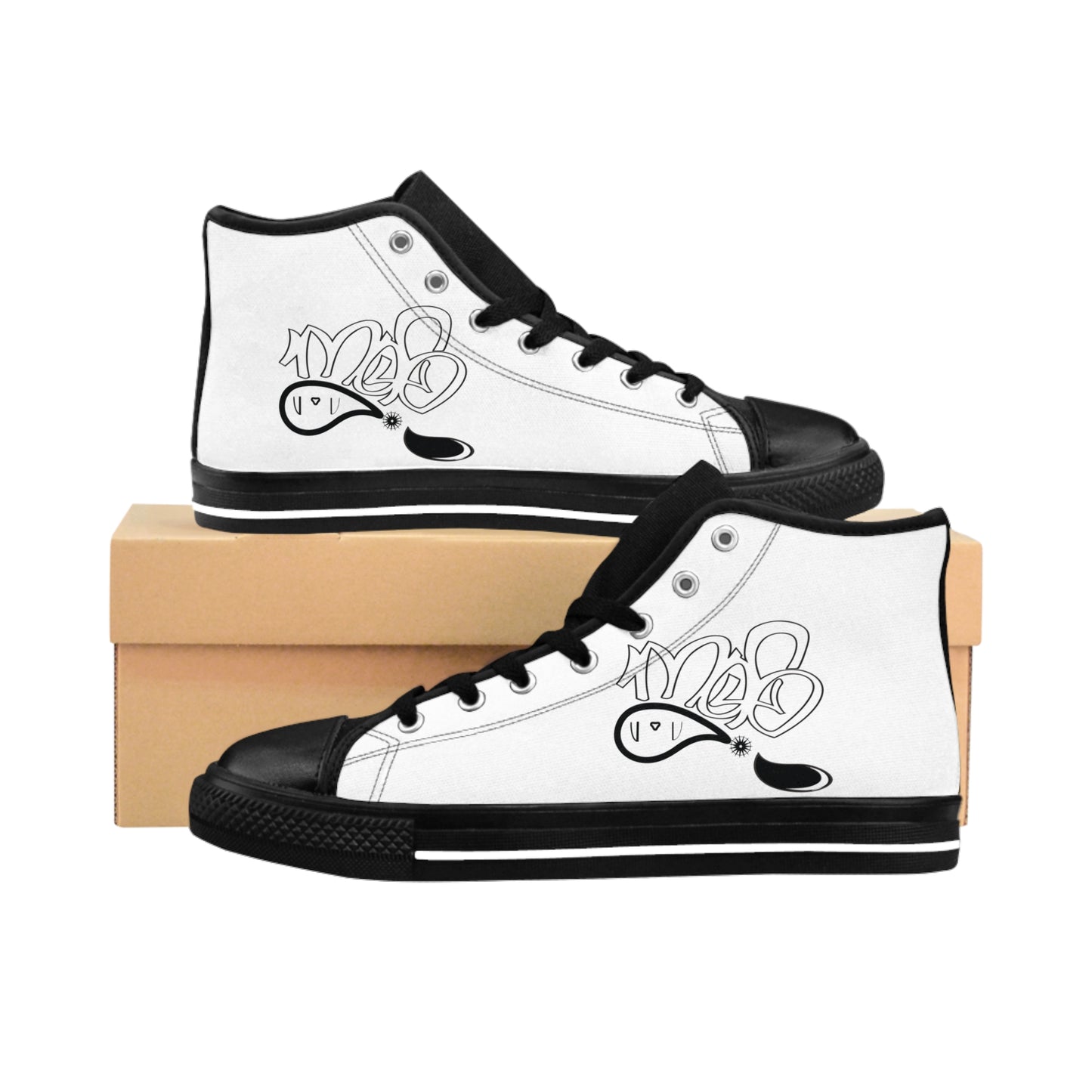 Stylish High-Top Sneakers for Men | Custom Graffiti Art, Streetwear, Casual Footwear, Unique Gifts, Hip Hop Vibe