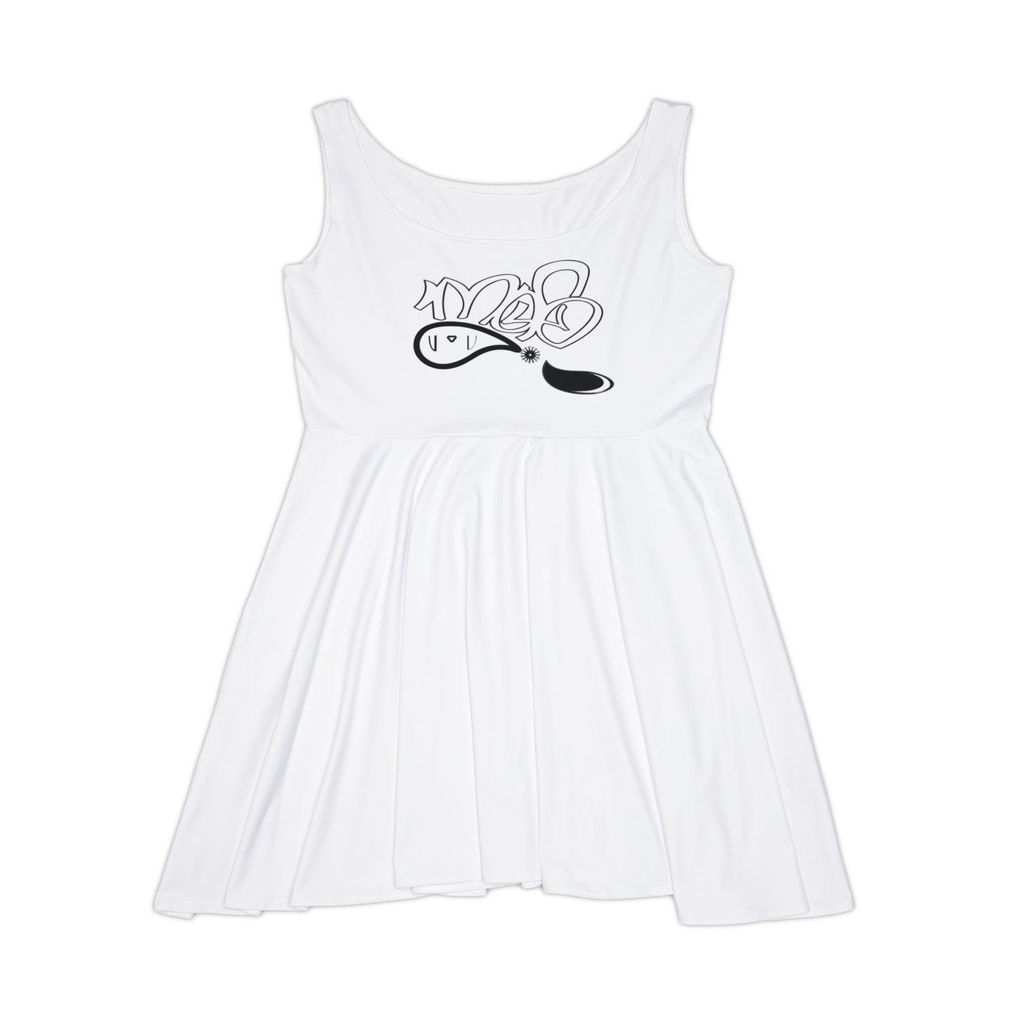 Chic Women's Skater Dress, Summer Fashion, Casual Outfit, Party Dress, Graffiti Design