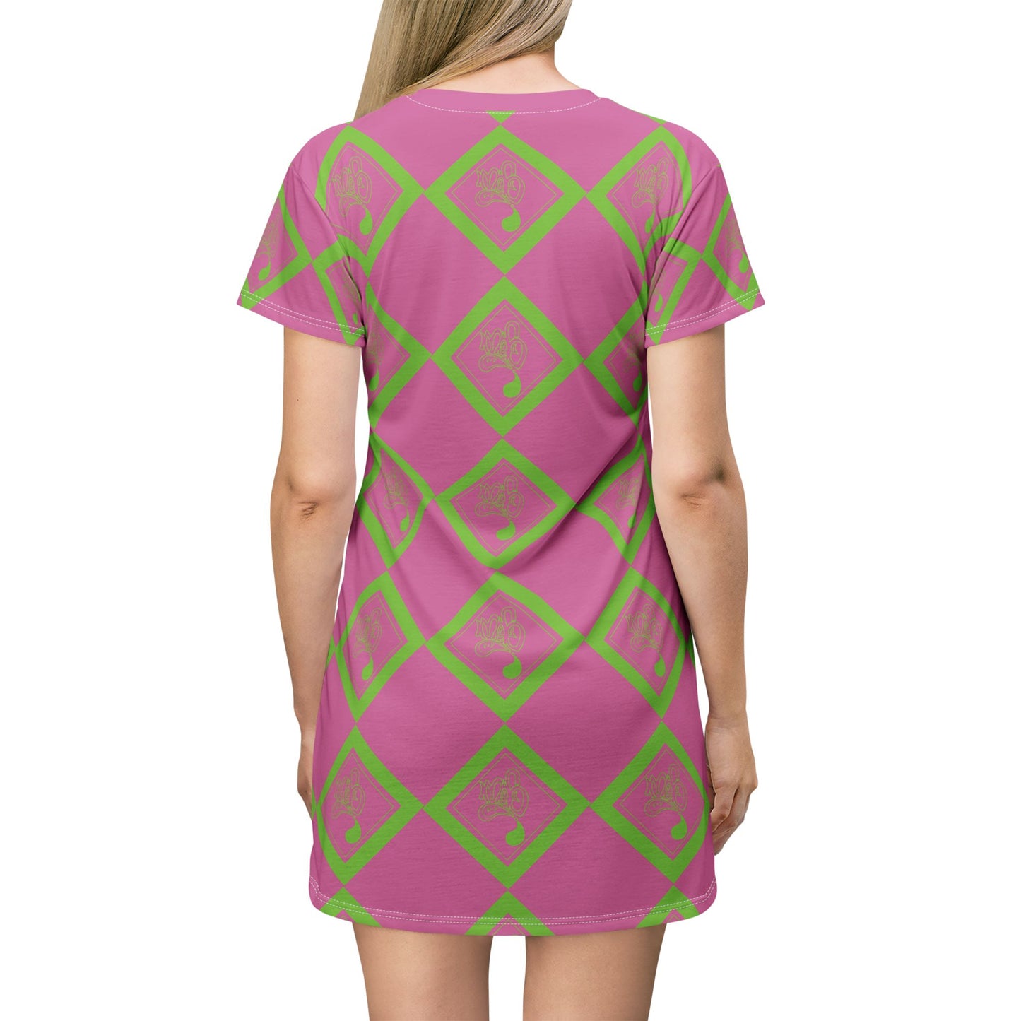 Vibrant Geometric T-Shirt Dress, Fun Casual Wear, Summer Outfits, Unique Fashion Statement, Gift for Her, Stylish Everyday Dress