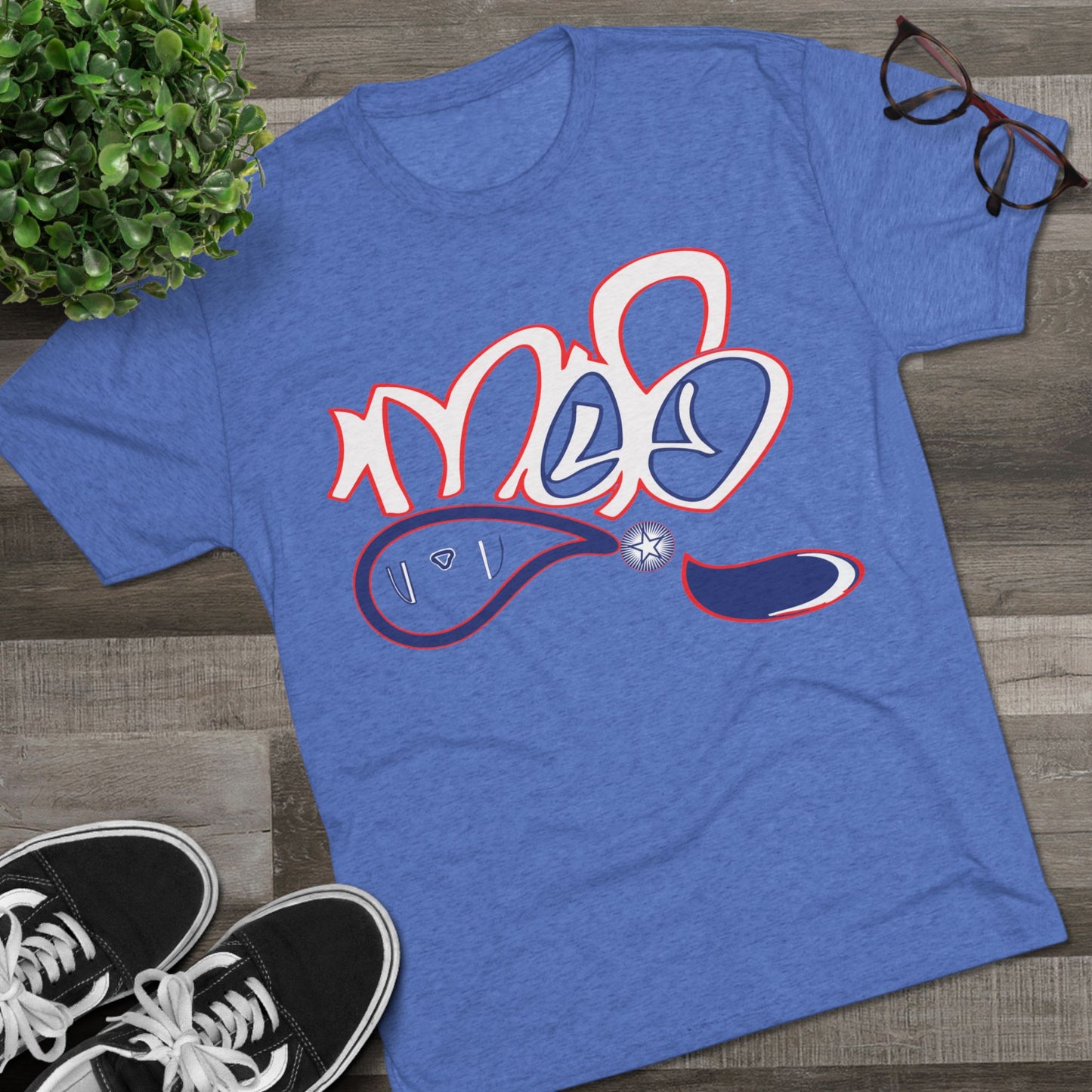Trendy Unisex Tri-Blend Crew Tee with Abstract Design | Casual Wear, Gift Idea, Summer Fashion, Street Style, Everyday Comfort