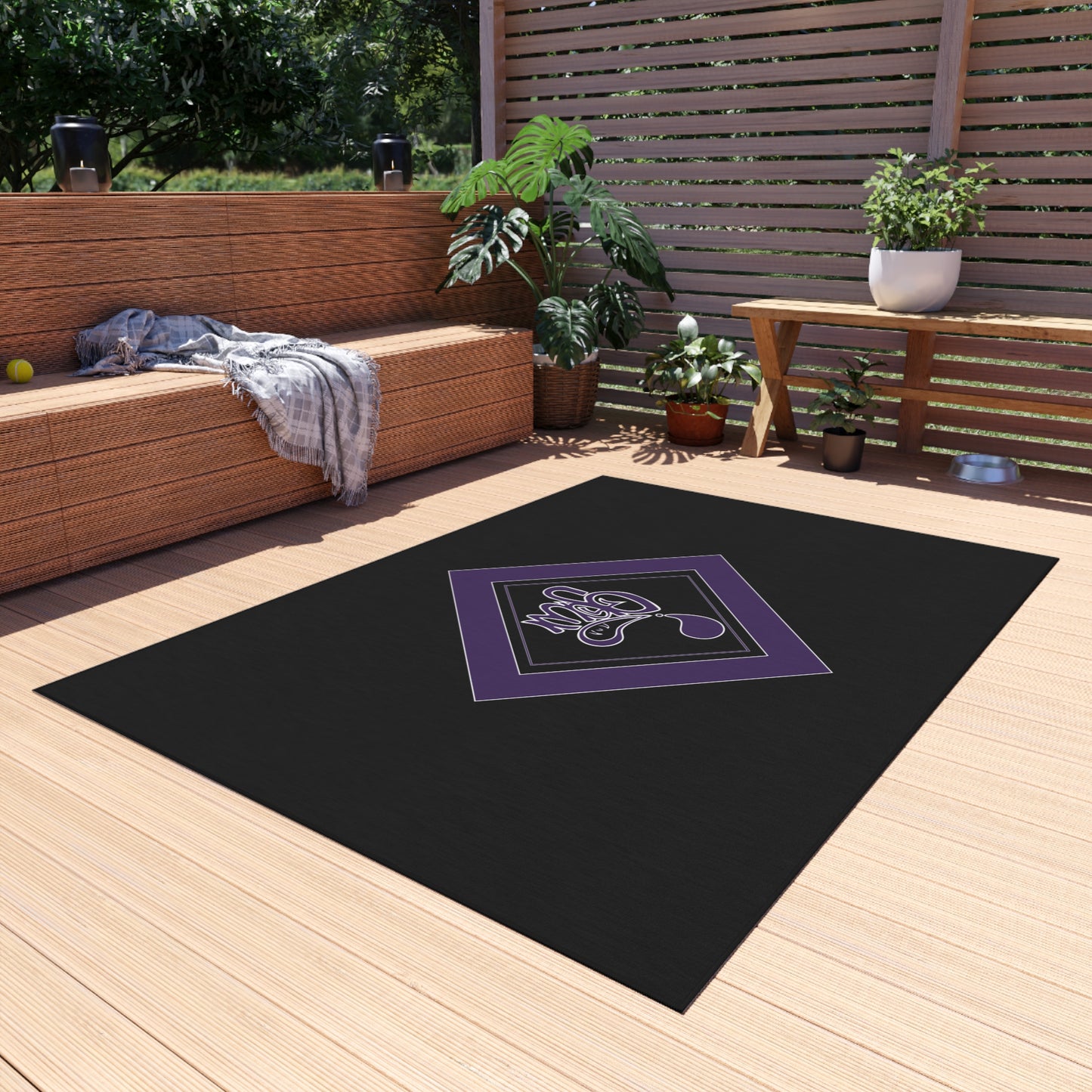 Stylish Outdoor Rug - Modern Geometric Design for Patios, Balconies, and Gardens, Perfect for BBQs, Picnics, and Outdoor Gatherings