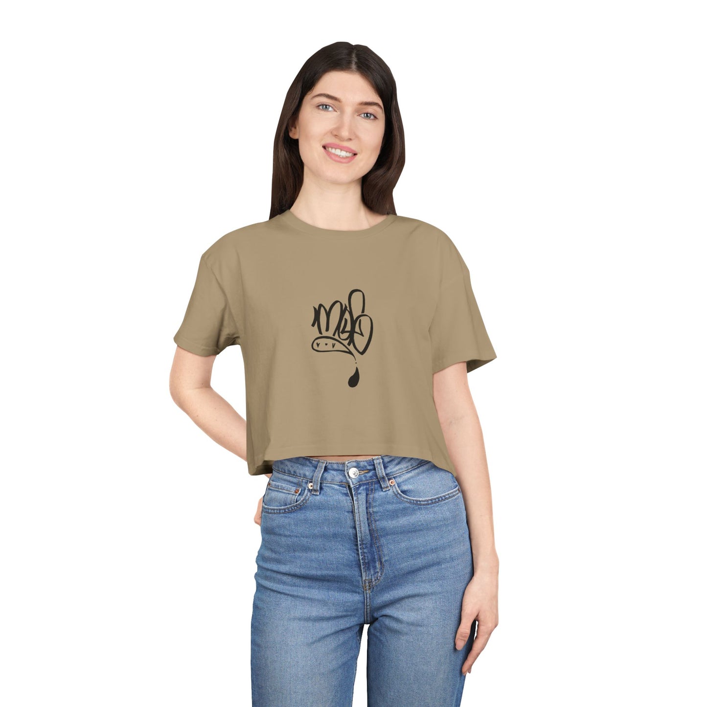 Trendy Women's Crop Tee with Unique Design, Casual Summer Top, Streetwear, Gift for Her, Graphic Tee