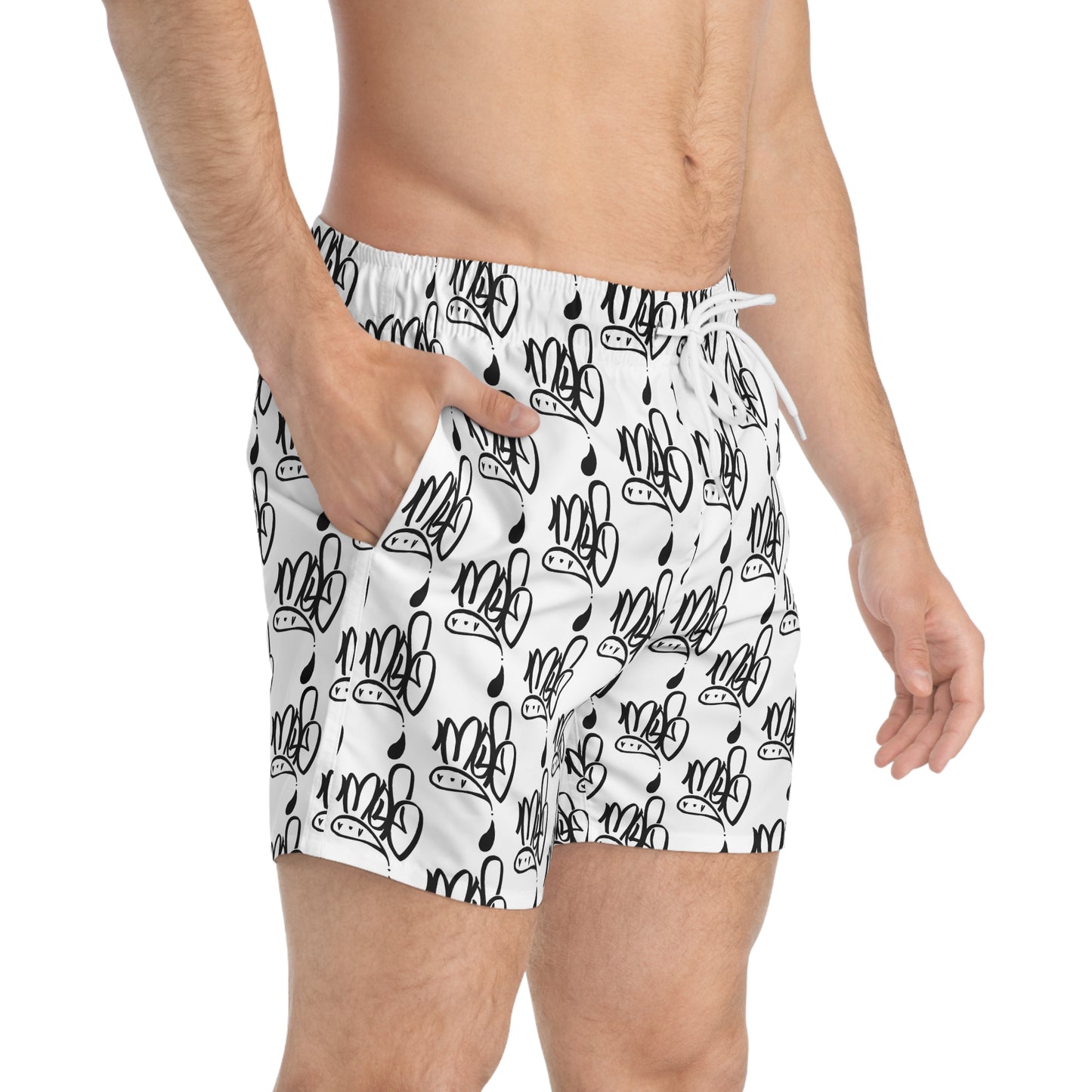 Playful Cow Print Swim Trunks, Men's Beach Shorts, Fun Summer Swimwear, Pool Party, Vacation Essentials, Unique Swimwear