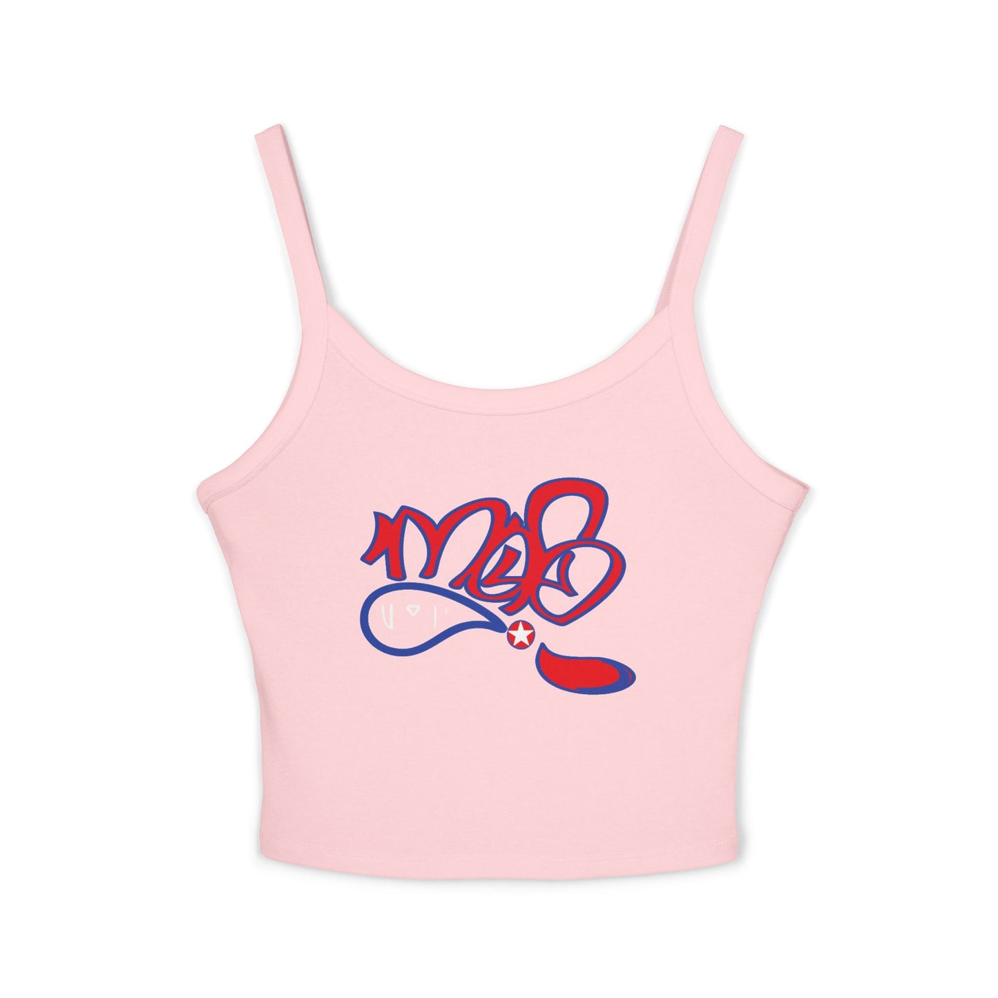 Colorful Spaghetti Strap Tank Top, Stylish Women's Summer Top, Beachwear, Casual Outing, Graphic Print Tank Top