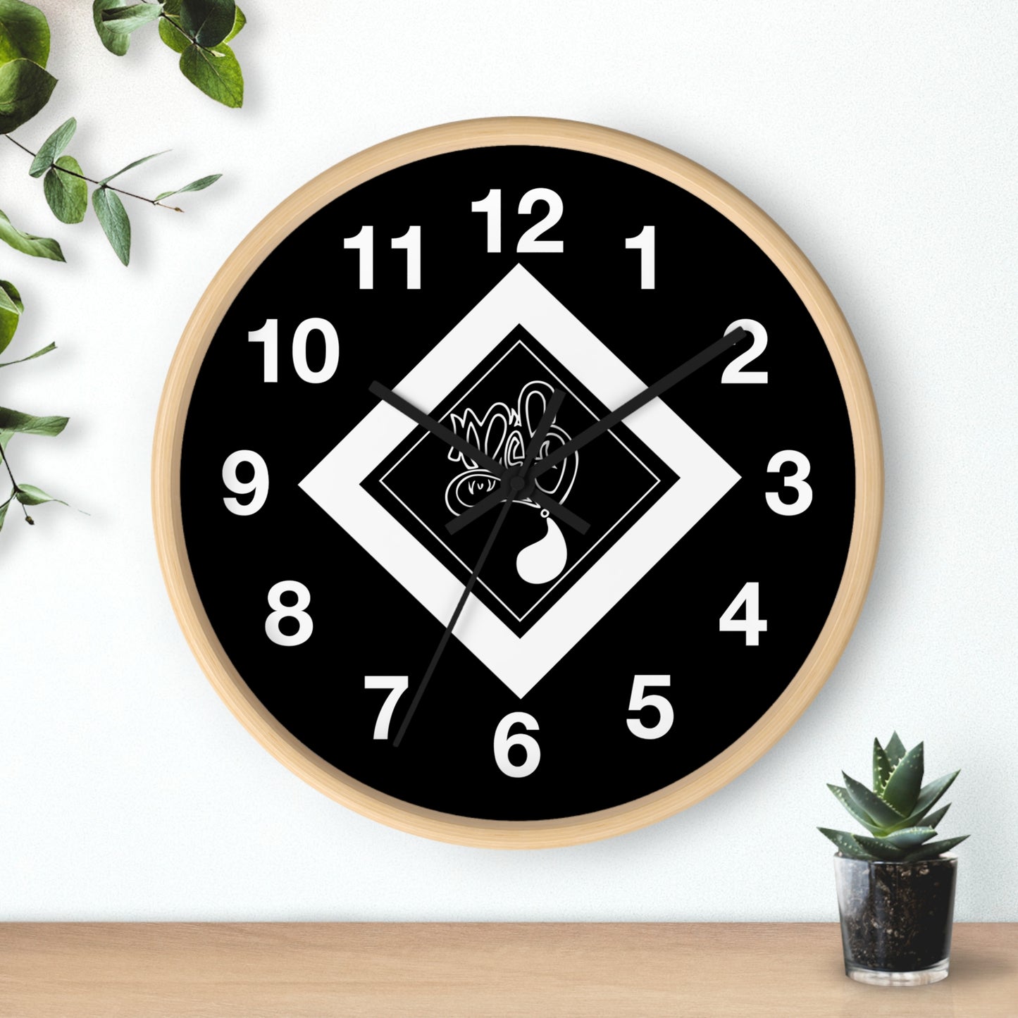 Modern Black Wall Clock with Unique Design, Home Decor, Gift for Him/Her, Office Clock, Wall Art, Minimalist Style
