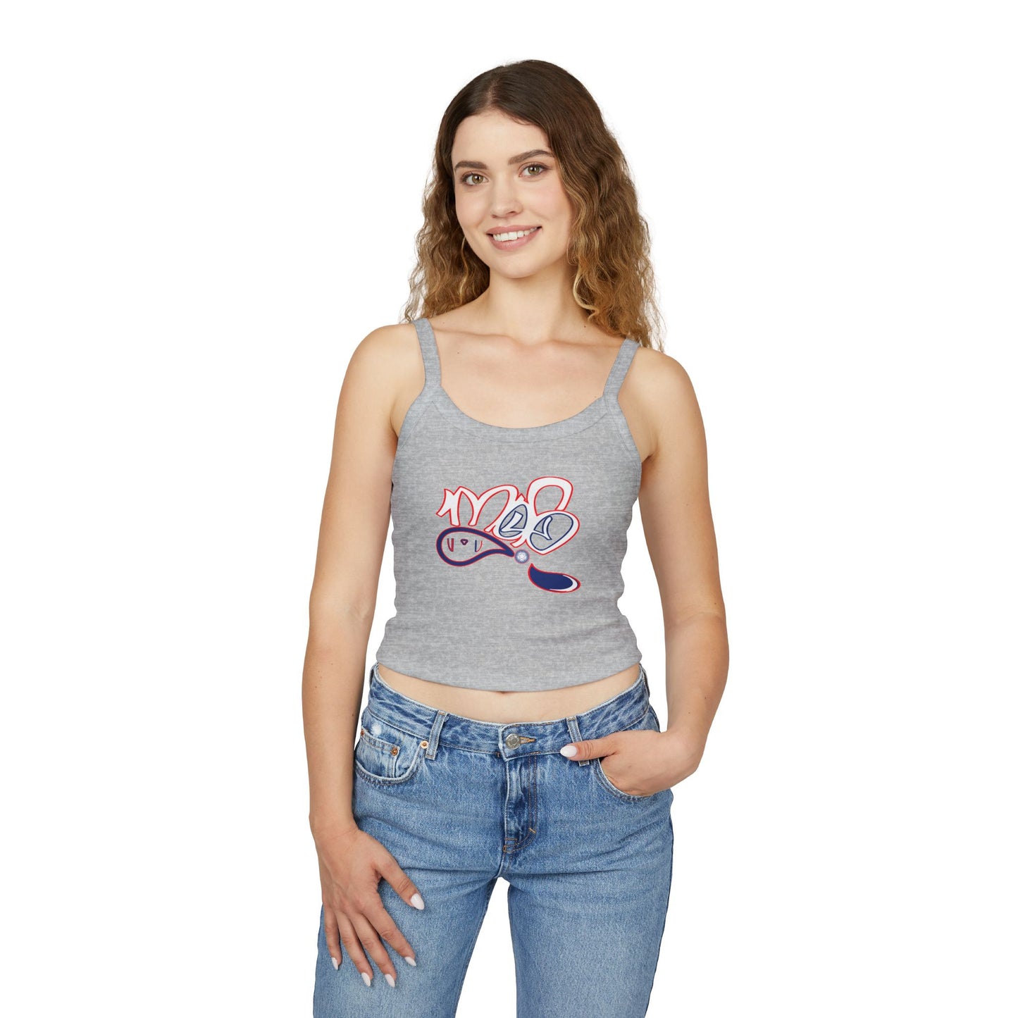 Playful Graphic Tank Top for Women, Casual Summer Wear, Stylish Crop Top, Beach Vacation Essential, Gift for Friends