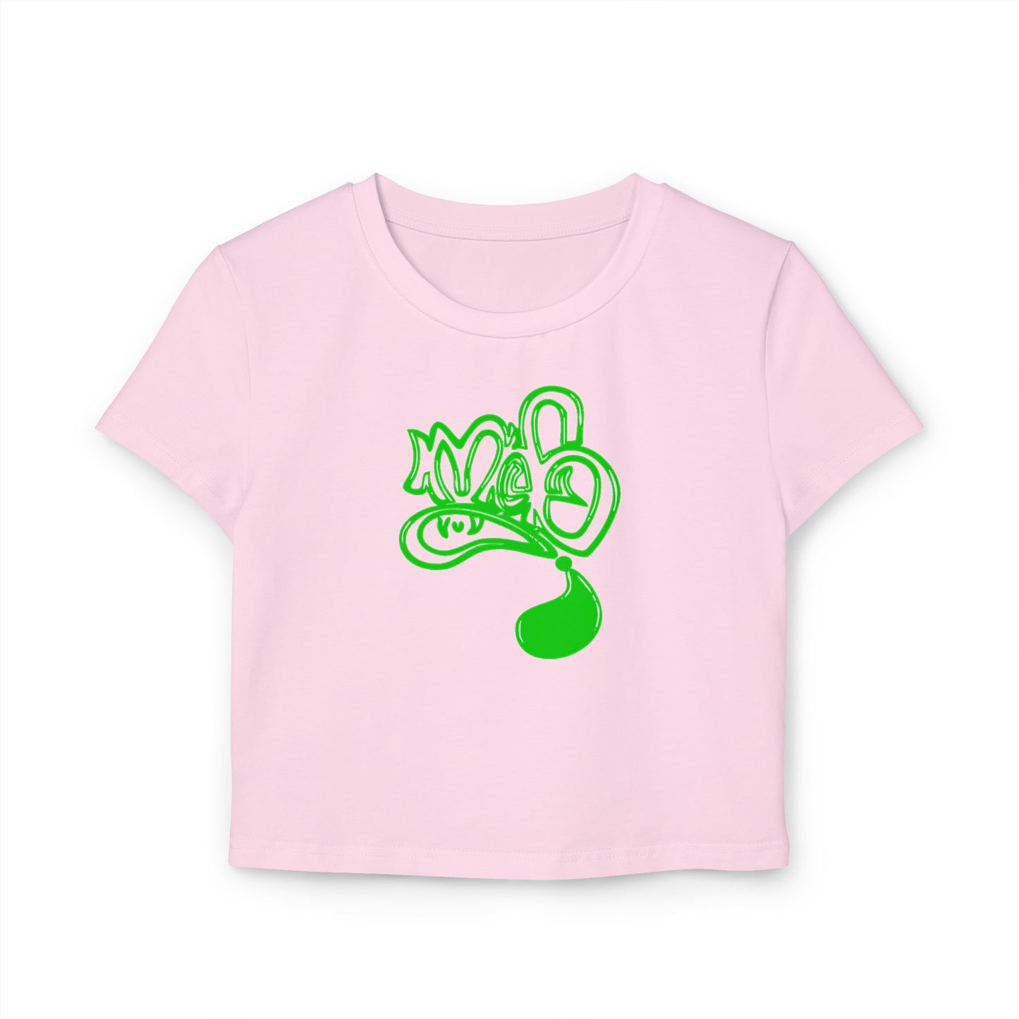 Trendy Women's Baby Tee with Stylish Green Design, Cute Casual Top, Summer Outing Shirt, Gift for Her, Festival Wear, Street Style Tee