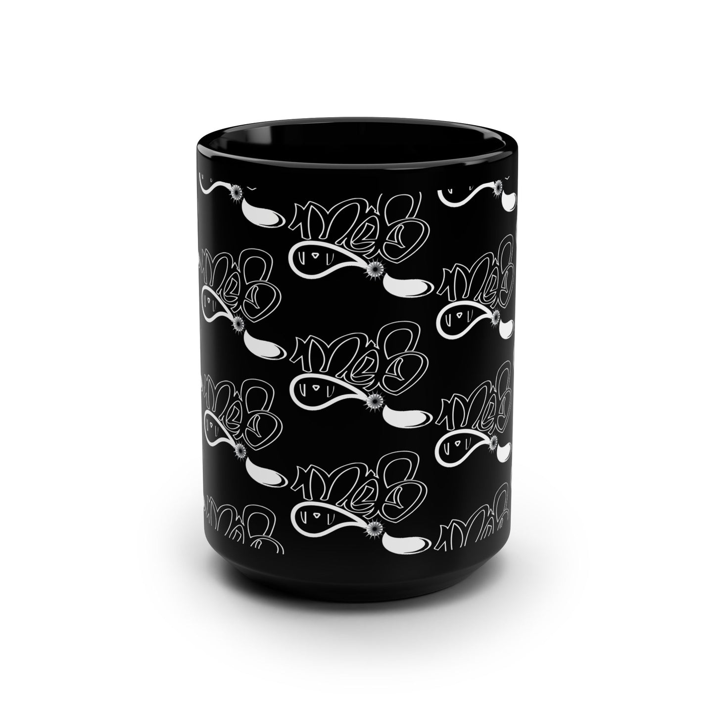 Artistic Black Mug, Unique Design Coffee Cup, Gift for Art Lovers, Modern Decor, Perfect for Birthday, Home and Office Use