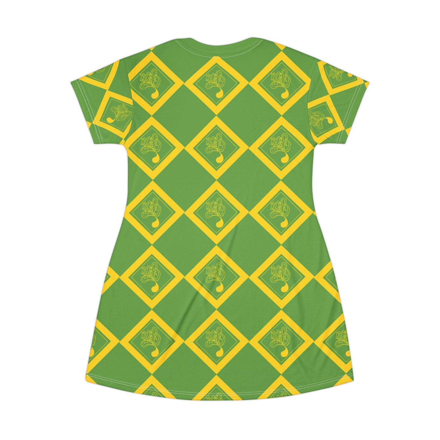Vibrant Green AOP T-Shirt Dress, Comfortable Casual Dress, Trendy Summer Outfit, Gift for Her, Unique Daily Wear