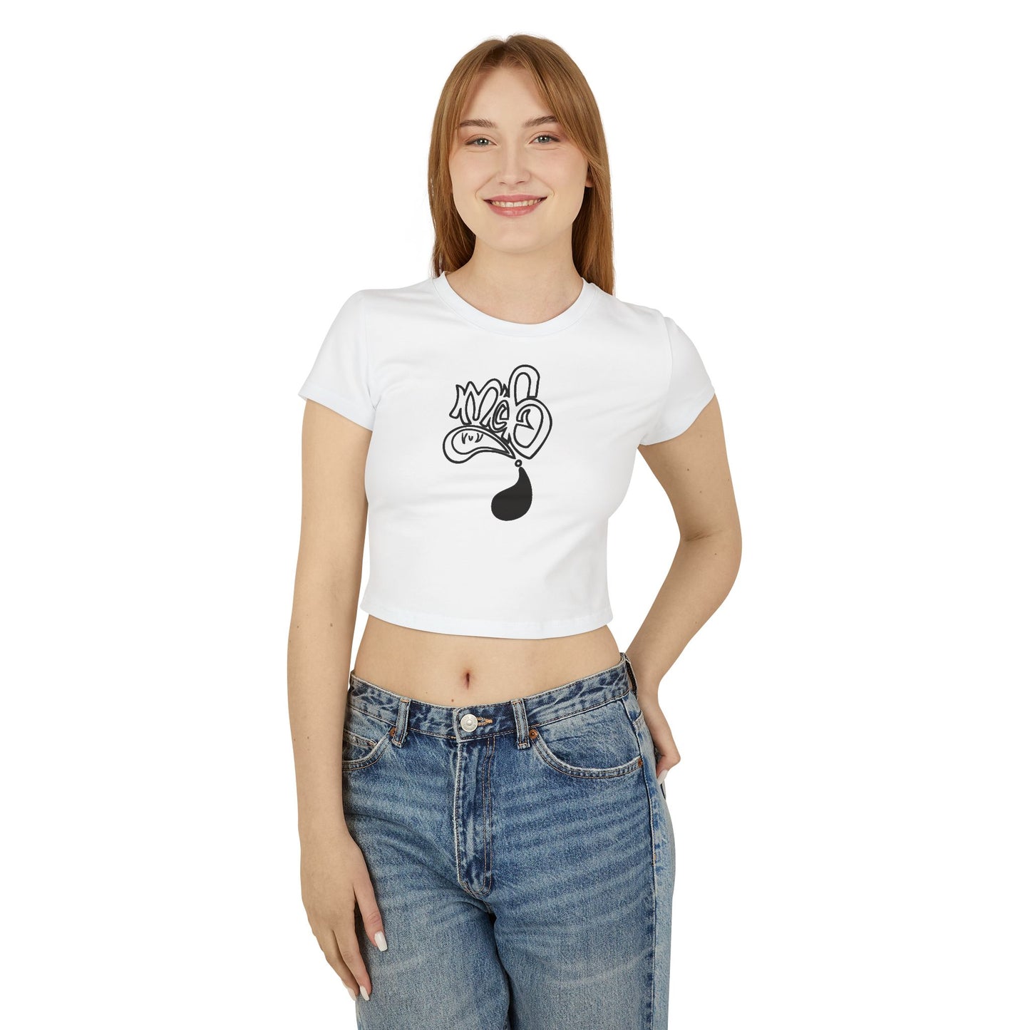Stylish Women's Baby Tee with Modern Graffiti Design, Trendy Crop Top, Streetwear Fashion, Casual Summer Tee, Gift for Artists