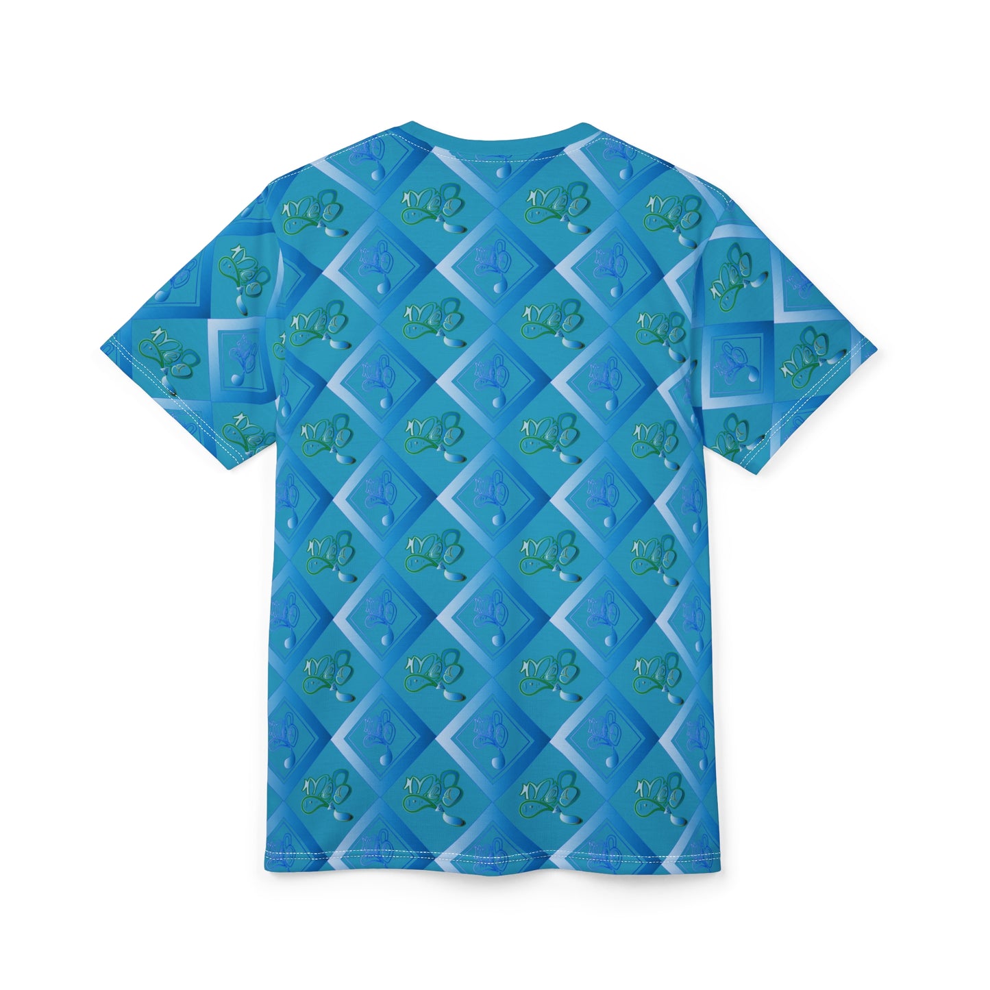 Copy of Trendy Unisex AOP Tee - Blue Diamond Floral Design, Casual Wear, Gift for Him or Her, Summer Style, Unique Fashion