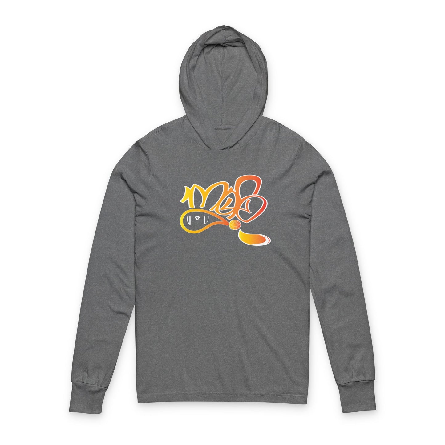 Unisex Hooded Long Sleeve Tee with Vibrant Graffiti Design | Casual Wear, Street Style, Gift for Him, Her, Contemporary Fashion