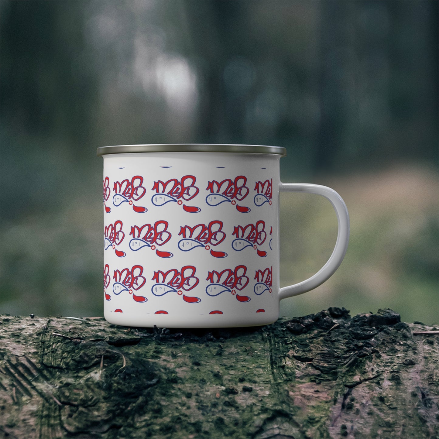 Campfire Enamel Mug - Fun Outdoor Adventure Cup, Hiking Gift for Adventurers, Retro Camping Drinkware, Personalize Your Adventure
