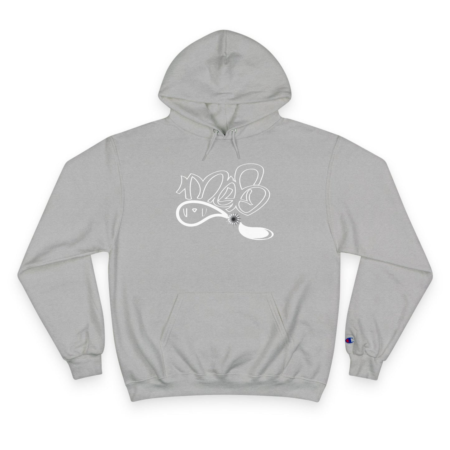 Stylish Champion Hoodie, Cozy Sweatshirt, Graffiti Design Apparel, Casual Wear, Unique Gift for Streetwear Fans
