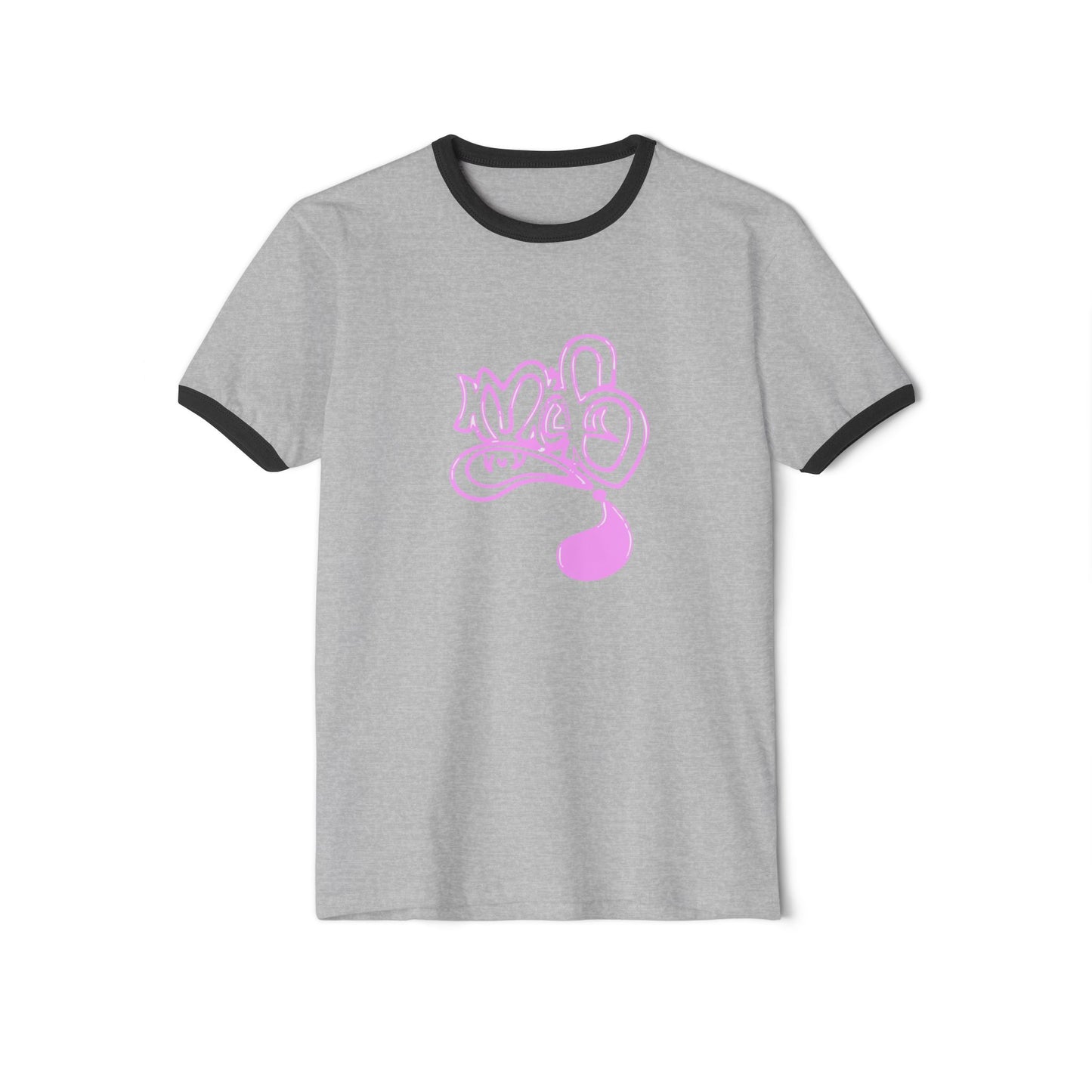 Trendy Unisex Ringer T-Shirt with Playful Graphic, Retro Vibe, Casual Streetwear, Ideal for Gifts, Summer Events, Everyday Wear