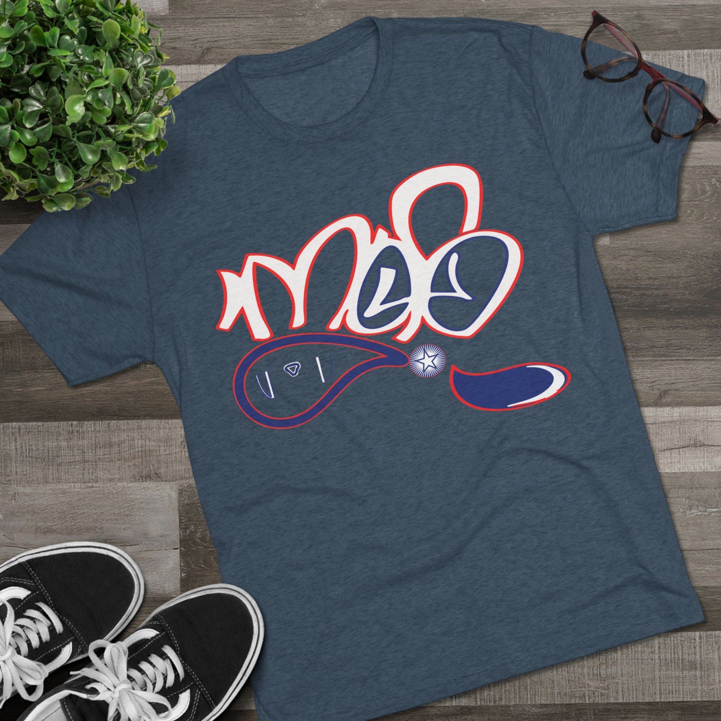 Trendy Unisex Tri-Blend Crew Tee with Abstract Design | Casual Wear, Gift Idea, Summer Fashion, Street Style, Everyday Comfort
