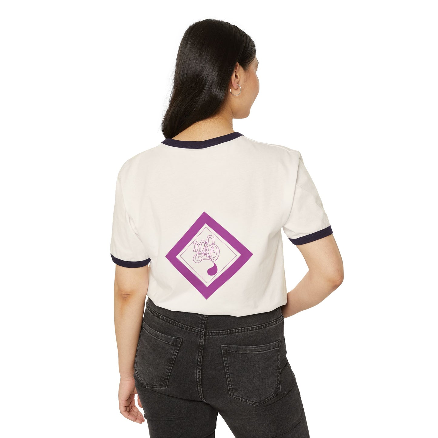 Trendy Unisex Cotton Ringer T-Shirt with Artistic Design, Casual Wear, Gift for Artists, Birthday Present, Summer Fashion