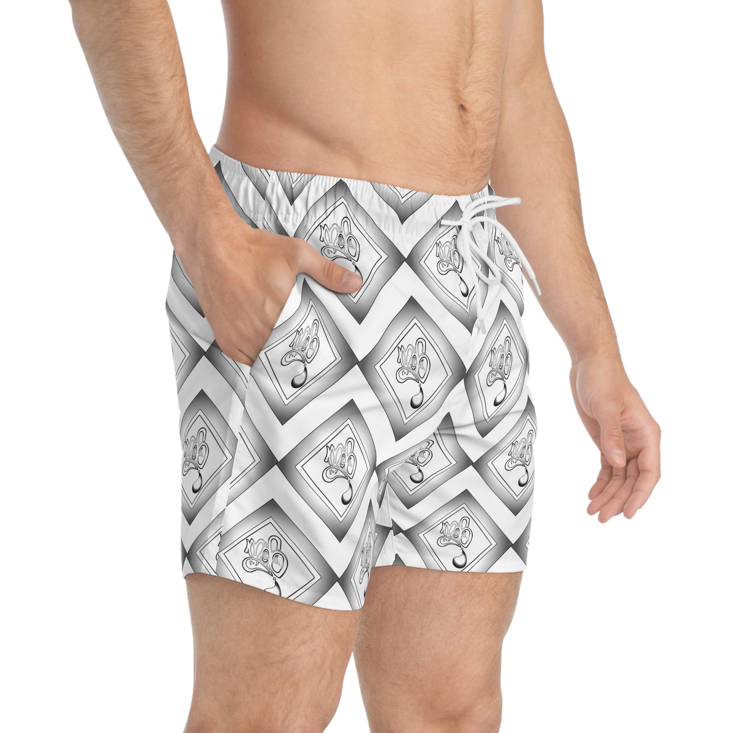 Stylish Monochrome Swim Trunks for Beach & Pool Days