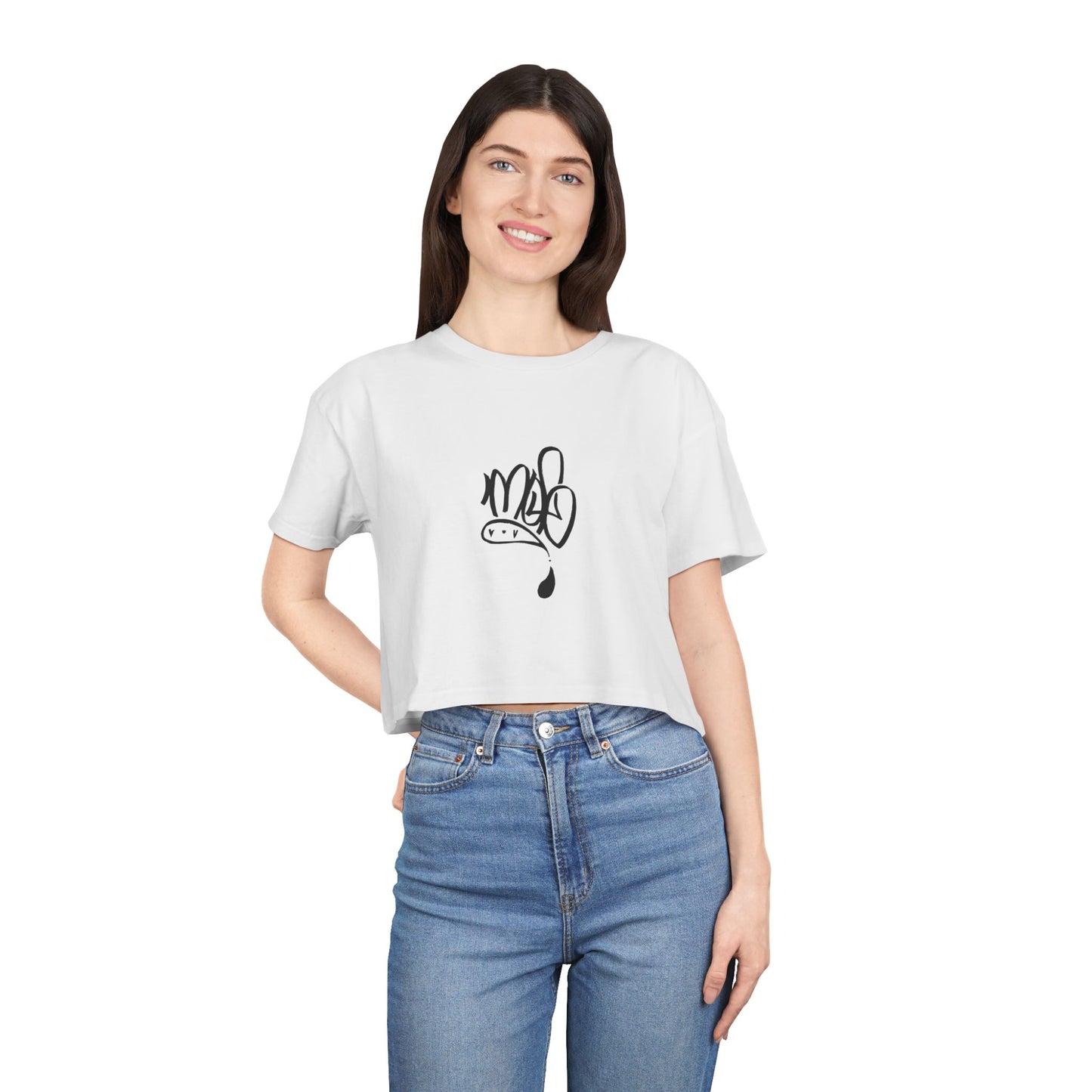 Trendy Women's Crop Tee with Unique Design, Casual Summer Top, Streetwear, Gift for Her, Graphic Tee