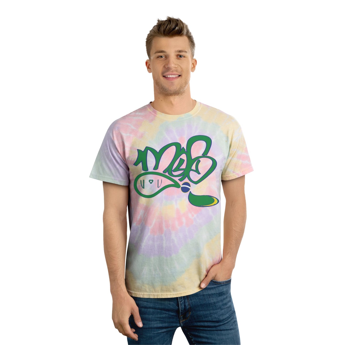 Pastel Tie-Dye Tee with Unique Graphic, Boho Style Shirt, Spiral Tie-Dye Shirt, Summer Festival Wear, Relaxed Fit Tee