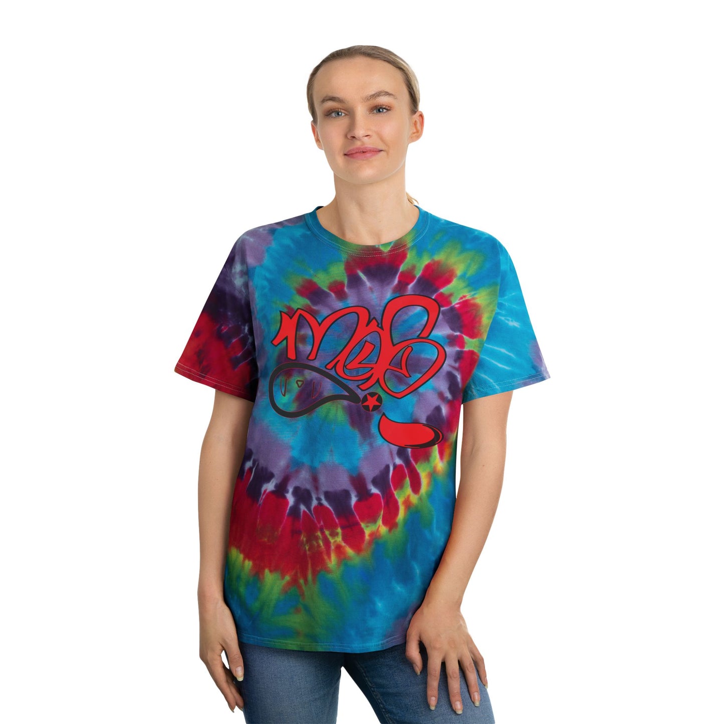 Colorful Spiral Tie-Dye Tee, Summer Vibes, Retro Style, Festival Fashion, Gift for Teens, Beachwear