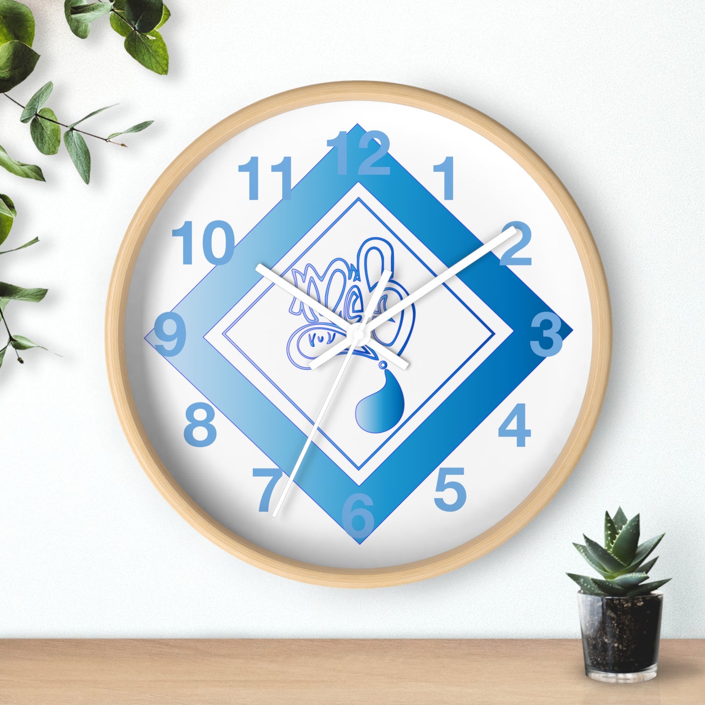 Mofo blue diamond wall clock