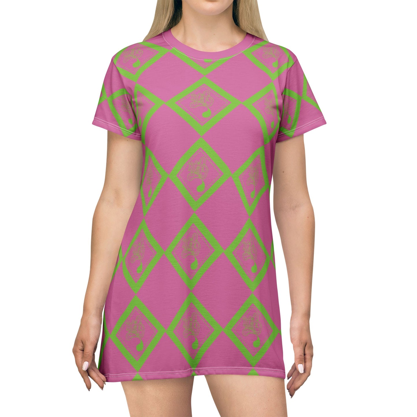 Vibrant Geometric T-Shirt Dress, Fun Casual Wear, Summer Outfits, Unique Fashion Statement, Gift for Her, Stylish Everyday Dress