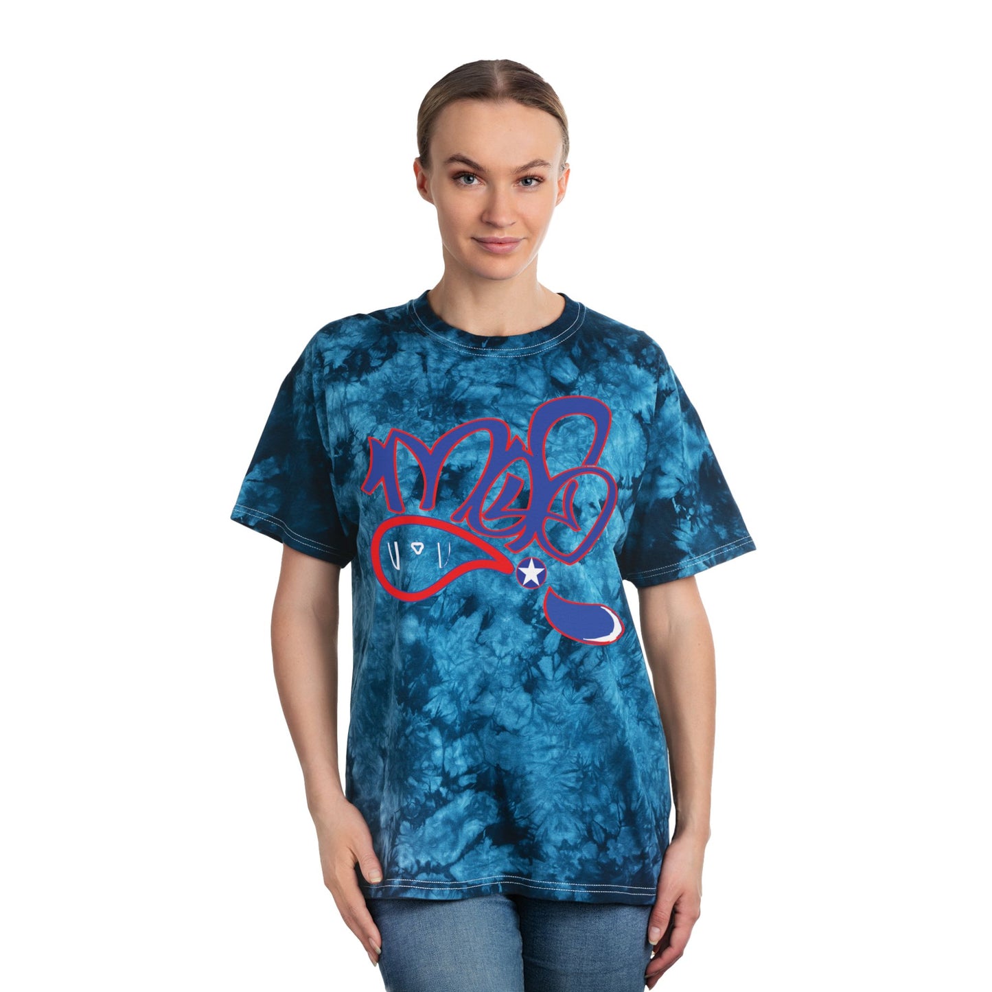 Crystal Blue Tie-Dye Tee - Artistic Graphic T-Shirt for Festivals, Casual Wear, Gifts for Friends, Summer Vibe, Unisex Style