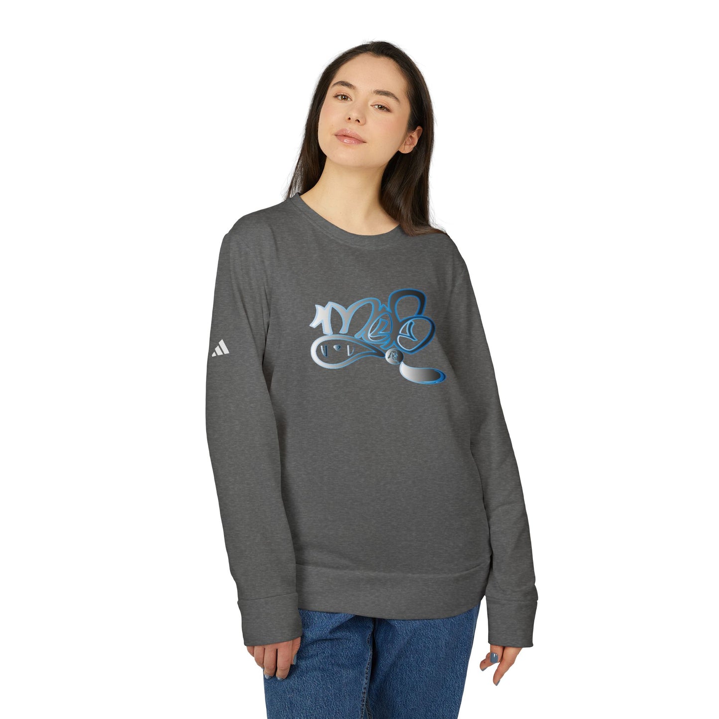 Adidas Unisex Fleece Crewneck Sweatshirt - Stylish Comfort with Unique Graphic Design