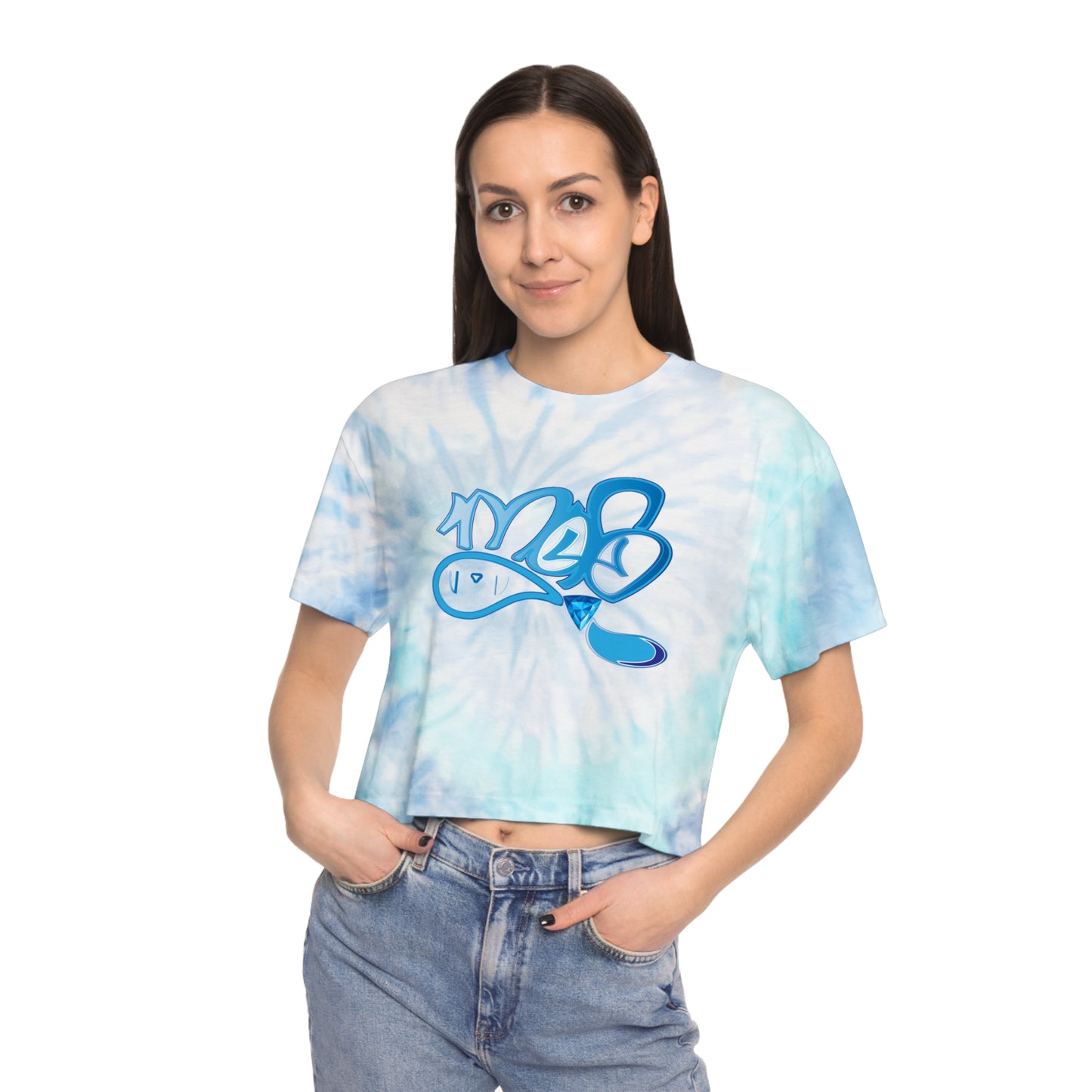Tie-Dye Crop Tee — mofo water gem logo