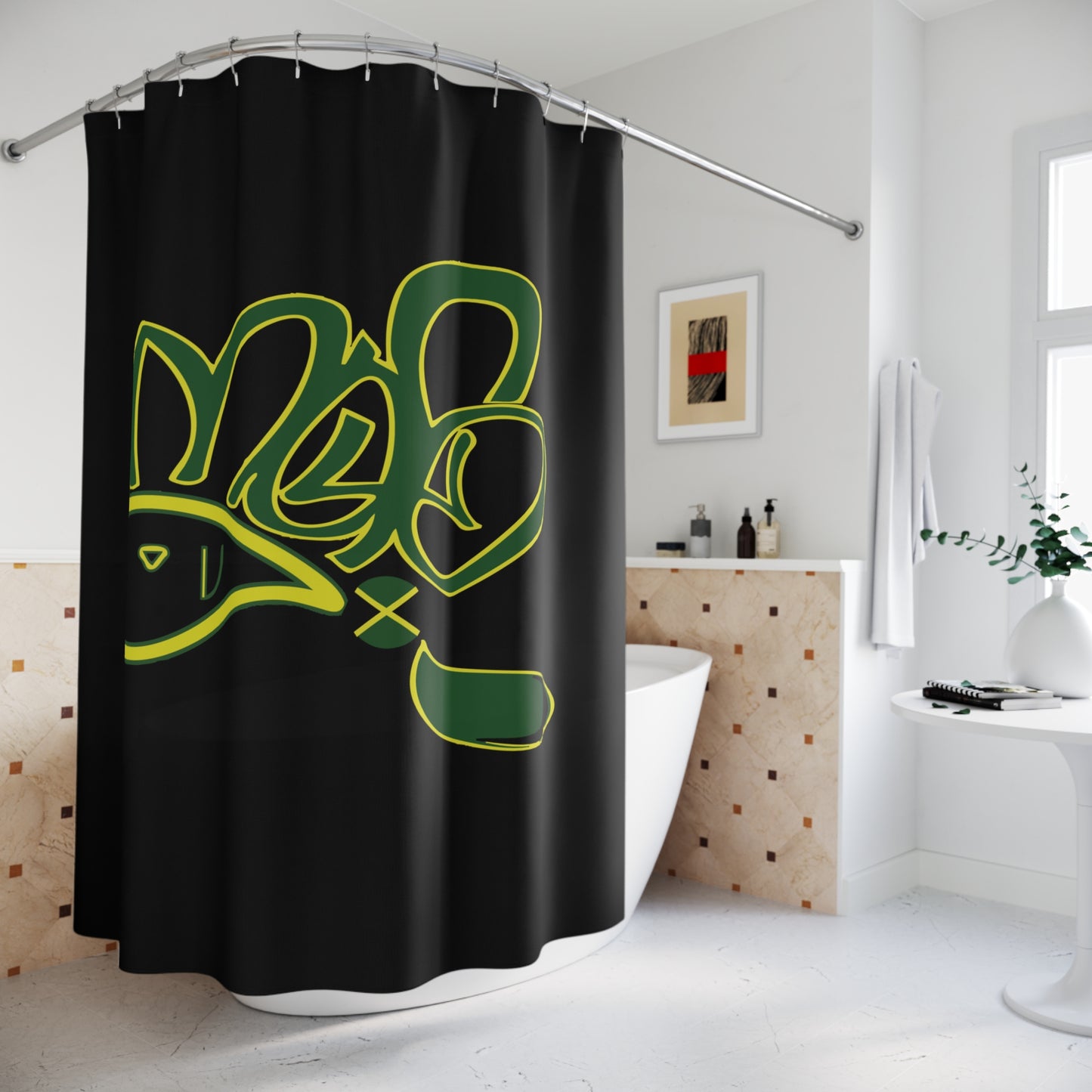 Urban Graffiti Shower Curtain, Artistic Home Decor, Modern Bathroom Accessories, Cool Gift Idea, Street Art Style