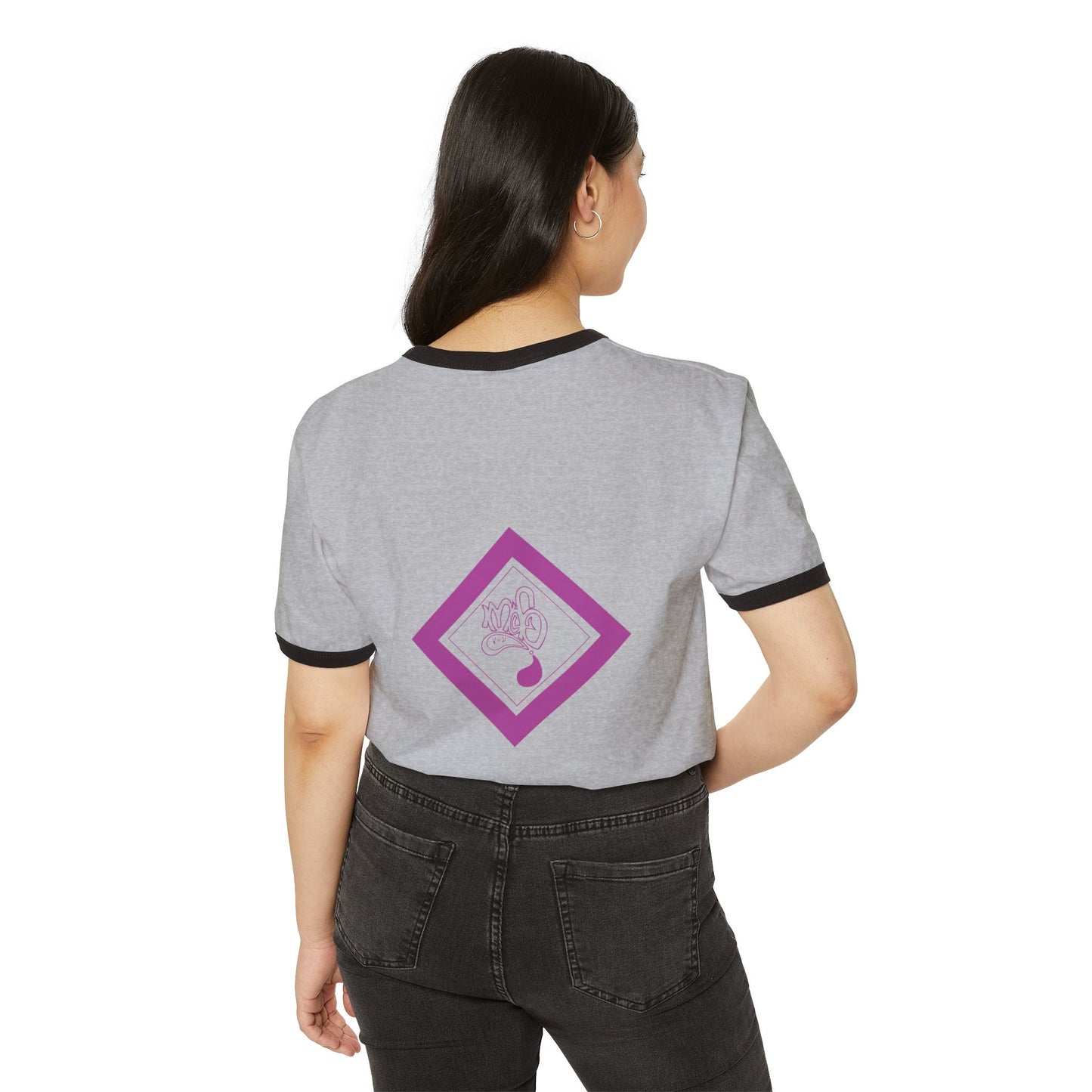 Trendy Unisex Cotton Ringer T-Shirt with Artistic Design, Casual Wear, Gift for Artists, Birthday Present, Summer Fashion