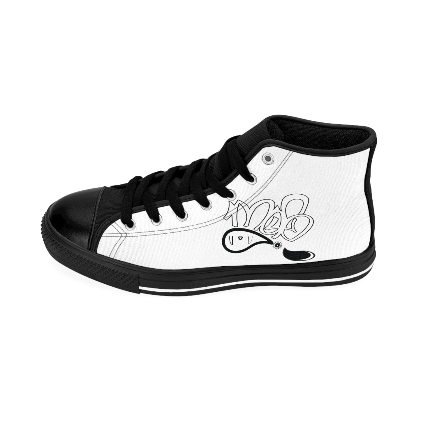 Stylish High-Top Sneakers for Men | Custom Graffiti Art, Streetwear, Casual Footwear, Unique Gifts, Hip Hop Vibe