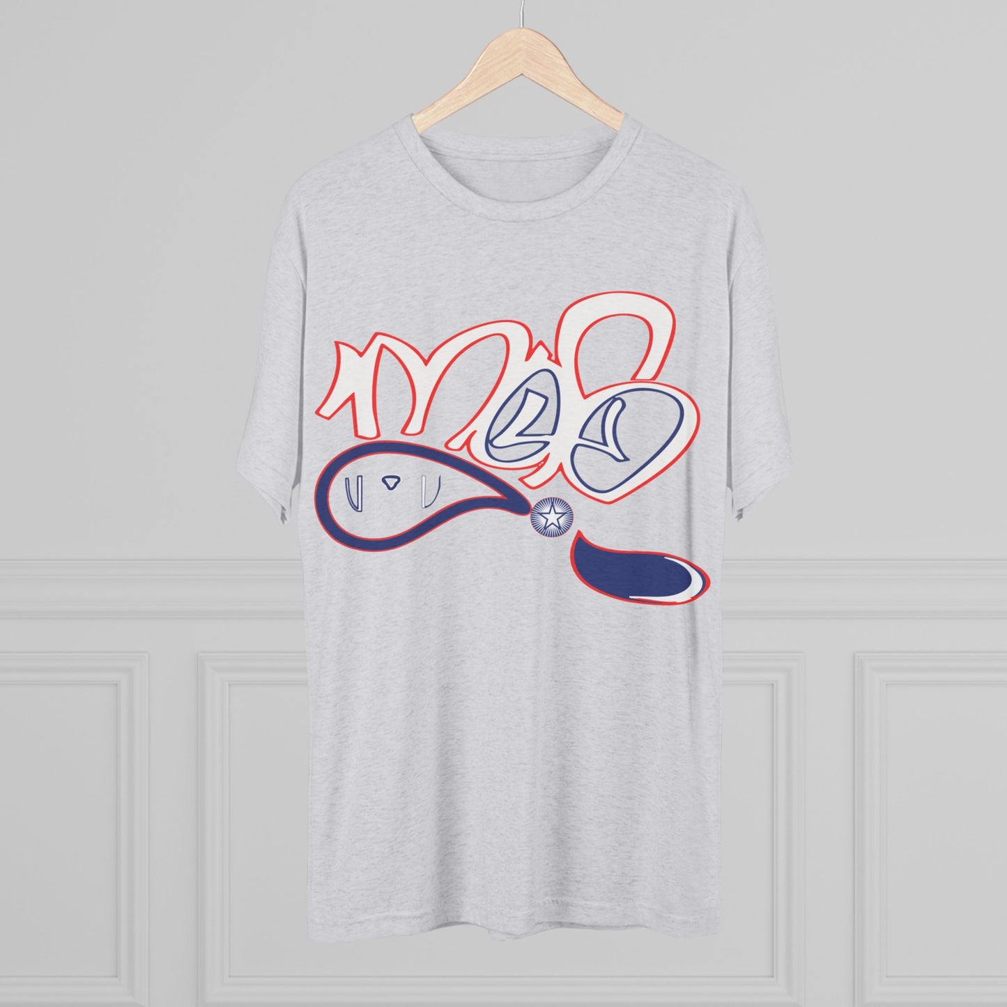 Trendy Unisex Tri-Blend Crew Tee with Abstract Design | Casual Wear, Gift Idea, Summer Fashion, Street Style, Everyday Comfort