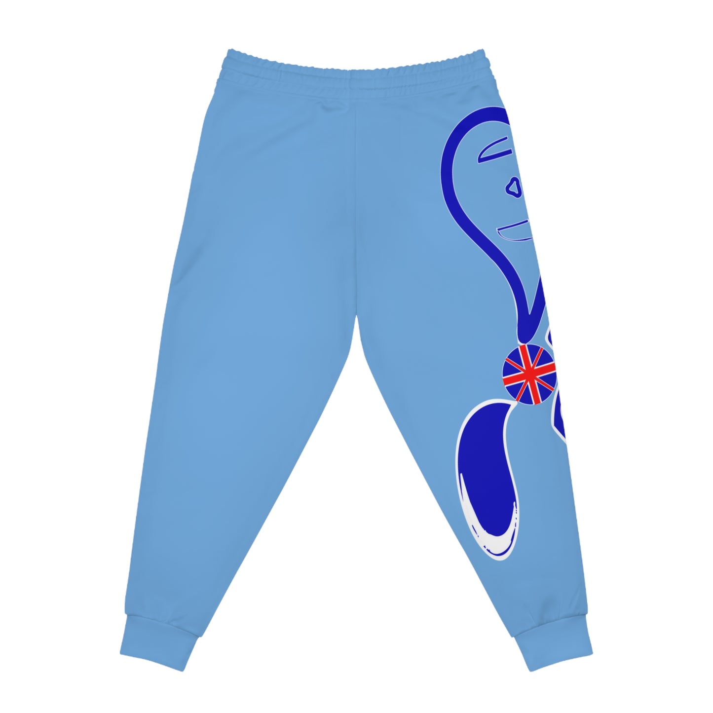 Sporty Blue Joggers with Bold Design, Comfortable Workout Pants, Unisex Athletic Bottoms, Trendy Casual Outfit, Perfect for Gym & Lounge