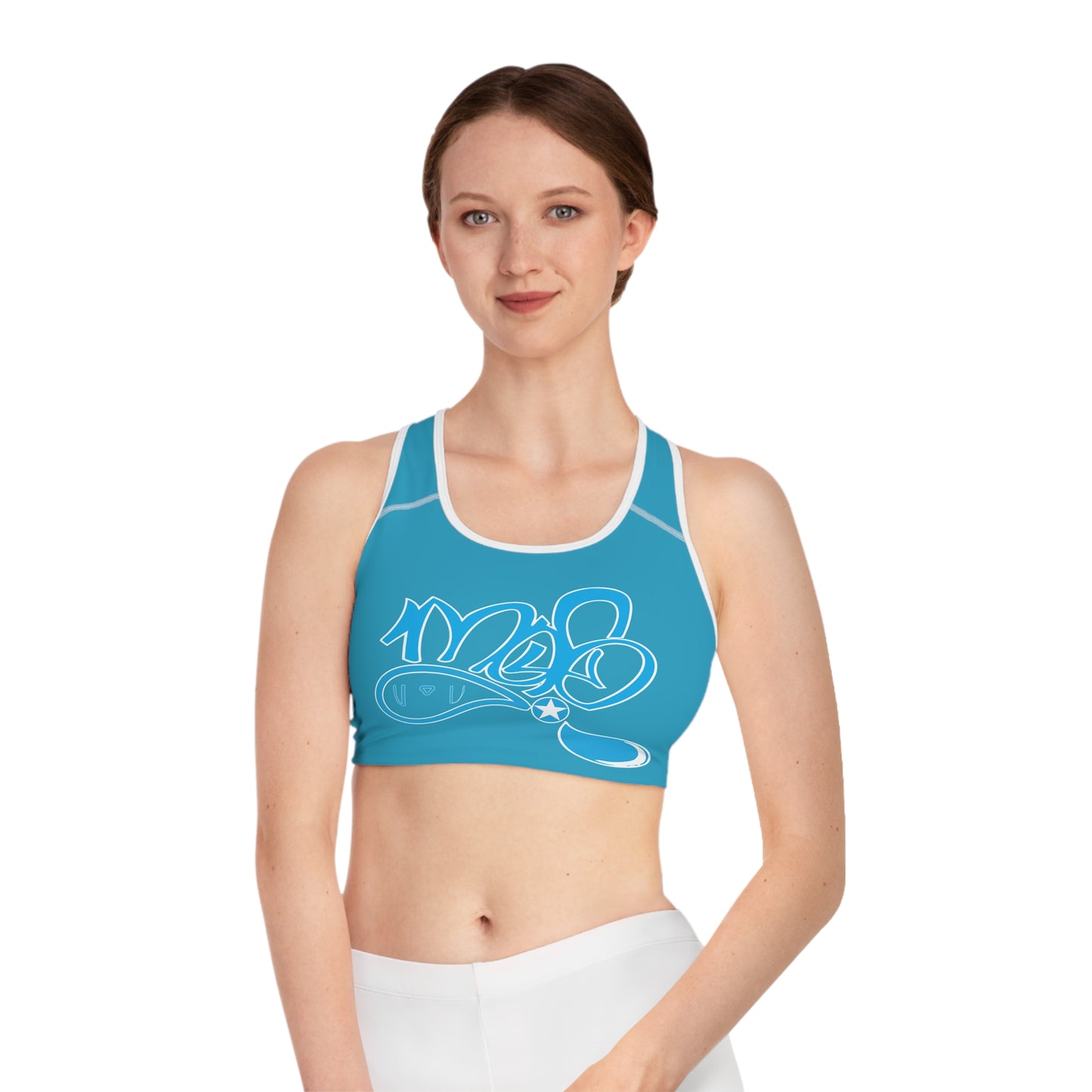 Trendy Sports Bra with Cool Graffiti Design, Athletic Bra, Workout Gear, Activewear, Fitness Apparel, Yoga Top
