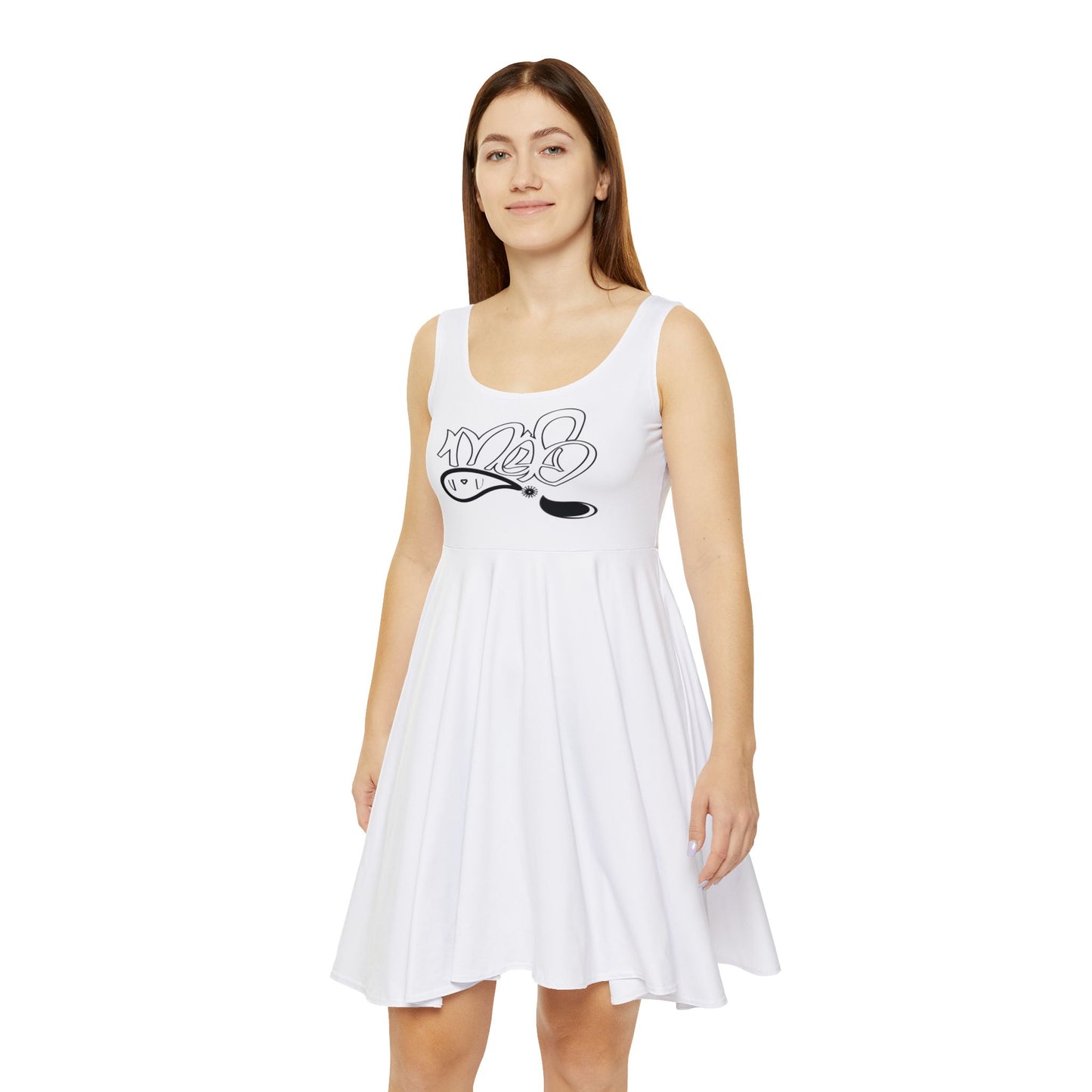 Chic Women's Skater Dress, Summer Fashion, Casual Outfit, Party Dress, Graffiti Design